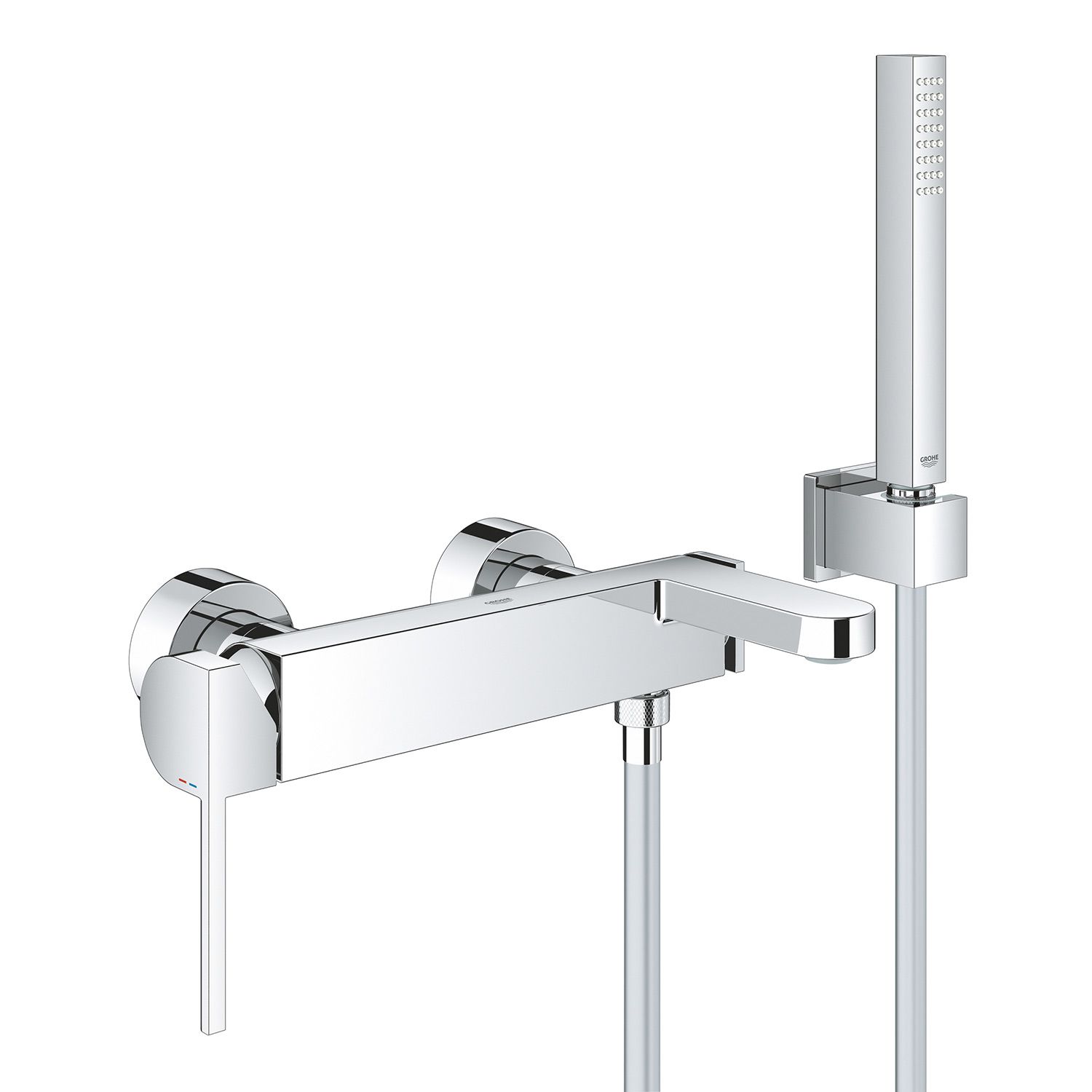 GROHE Plus Einhand-Wannenbatterie mit Brausegarnitur 33547003, Badarmaturen, chrom