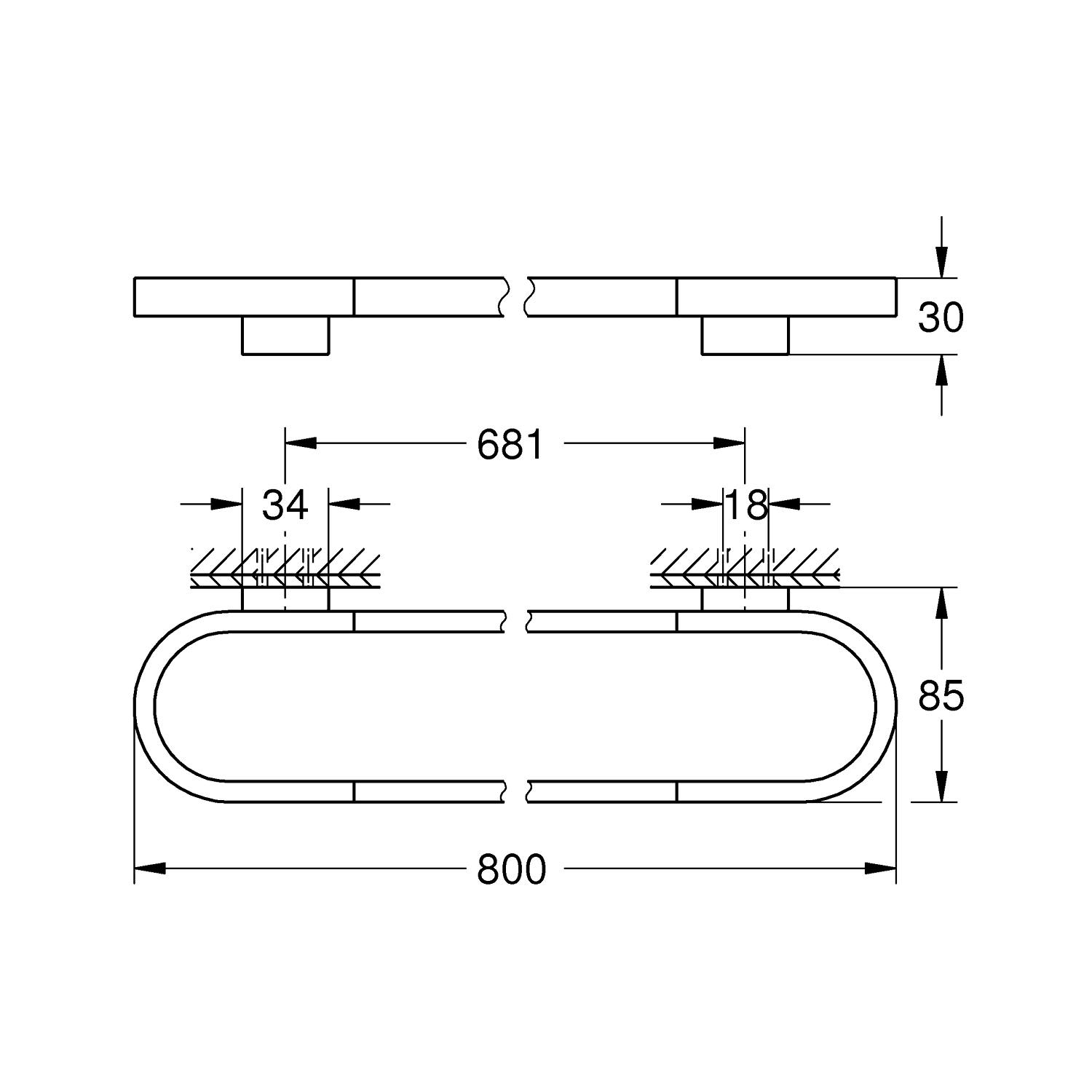 Grohe Selection angle match0 41038A00 graphite dur, avec support 6