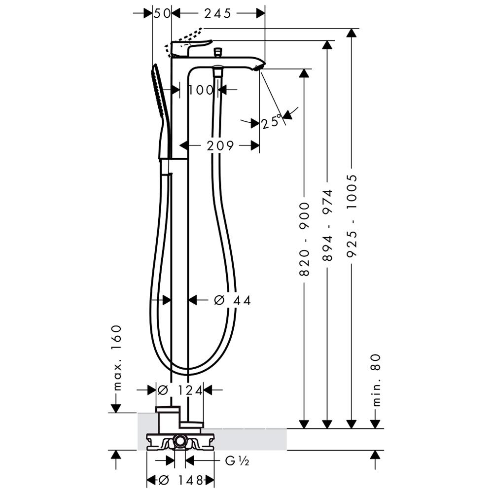 Hansgrohe Metris 110 Mitigeur lavabo 31080000 garniture de vidage, chromé 2