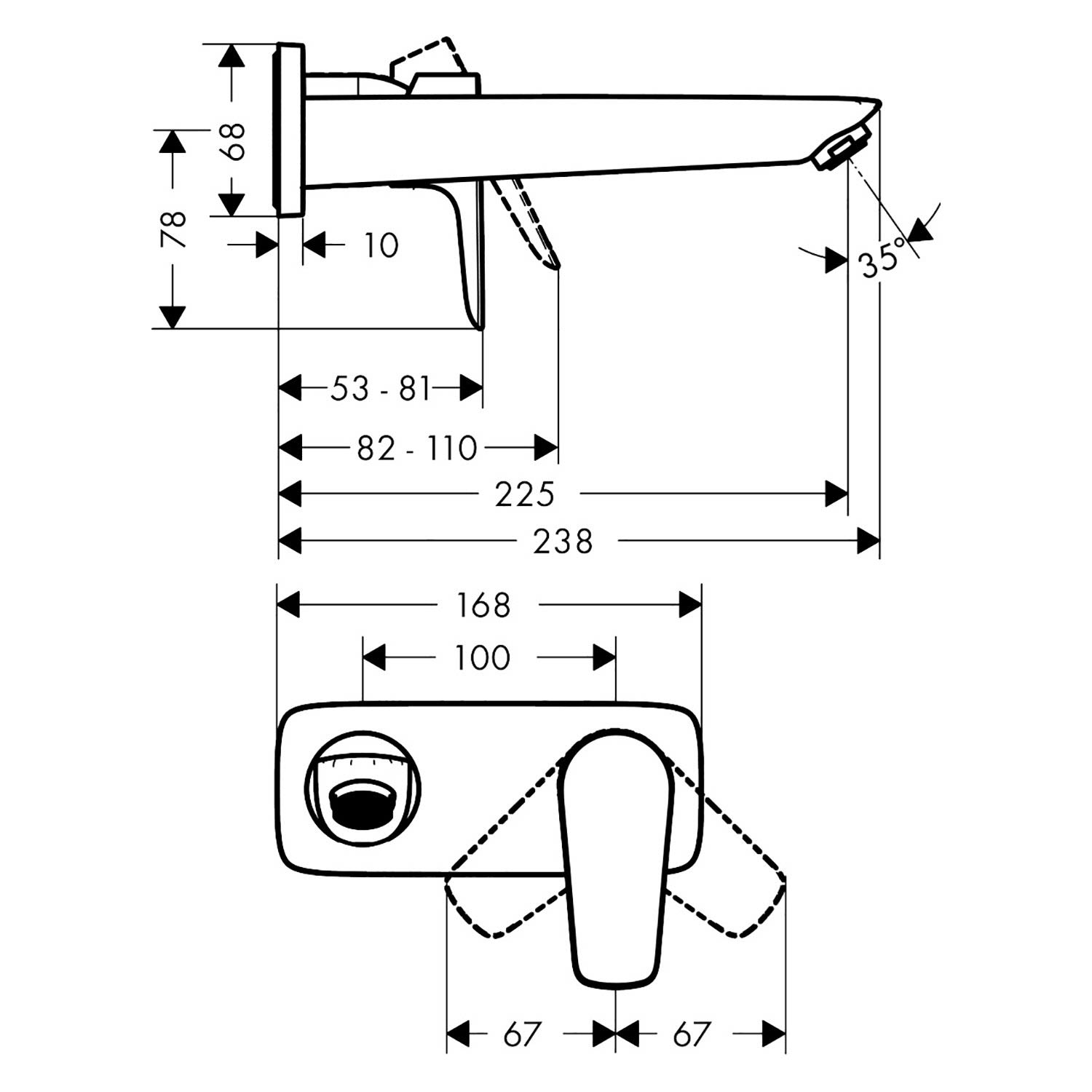 Talis E hansgrohe Talis E mitigeur Talis E , optique or poli, bec 225 mm 2