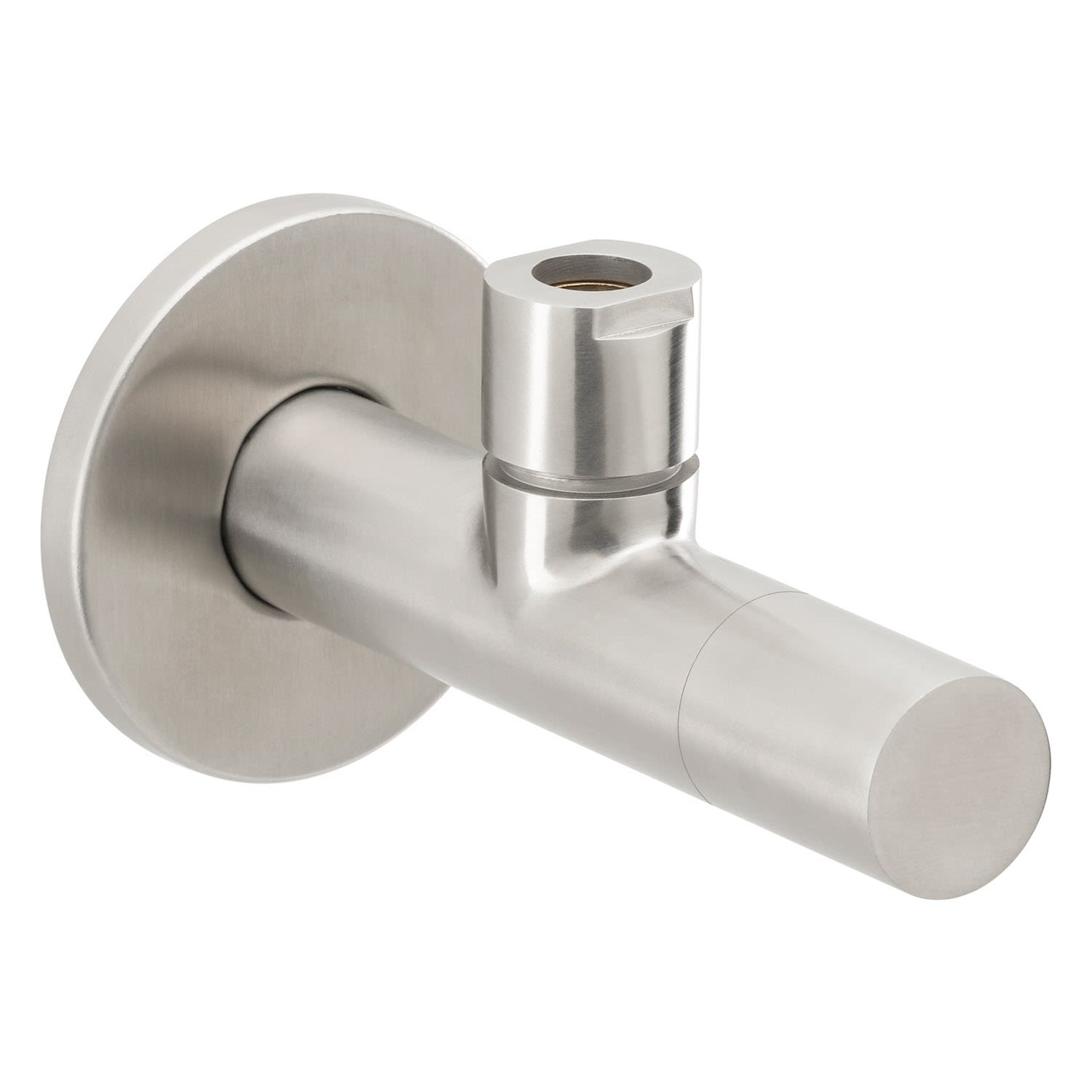 Herzbach LIVING Eckventil rund, Badarmaturen, edelstahl matt gebürstet 17.954780.1.09