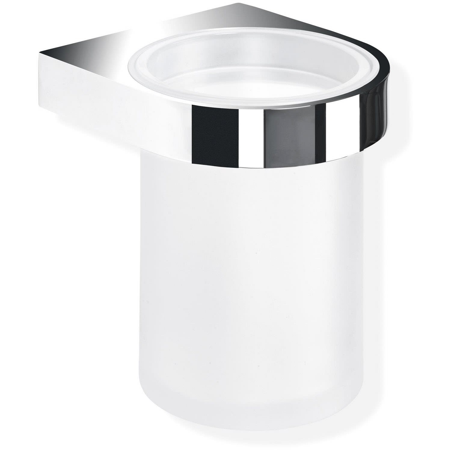 HEWI System 800 Becher aus Kristallglas mit Halter 800.04.11045, Accessoires, chrom