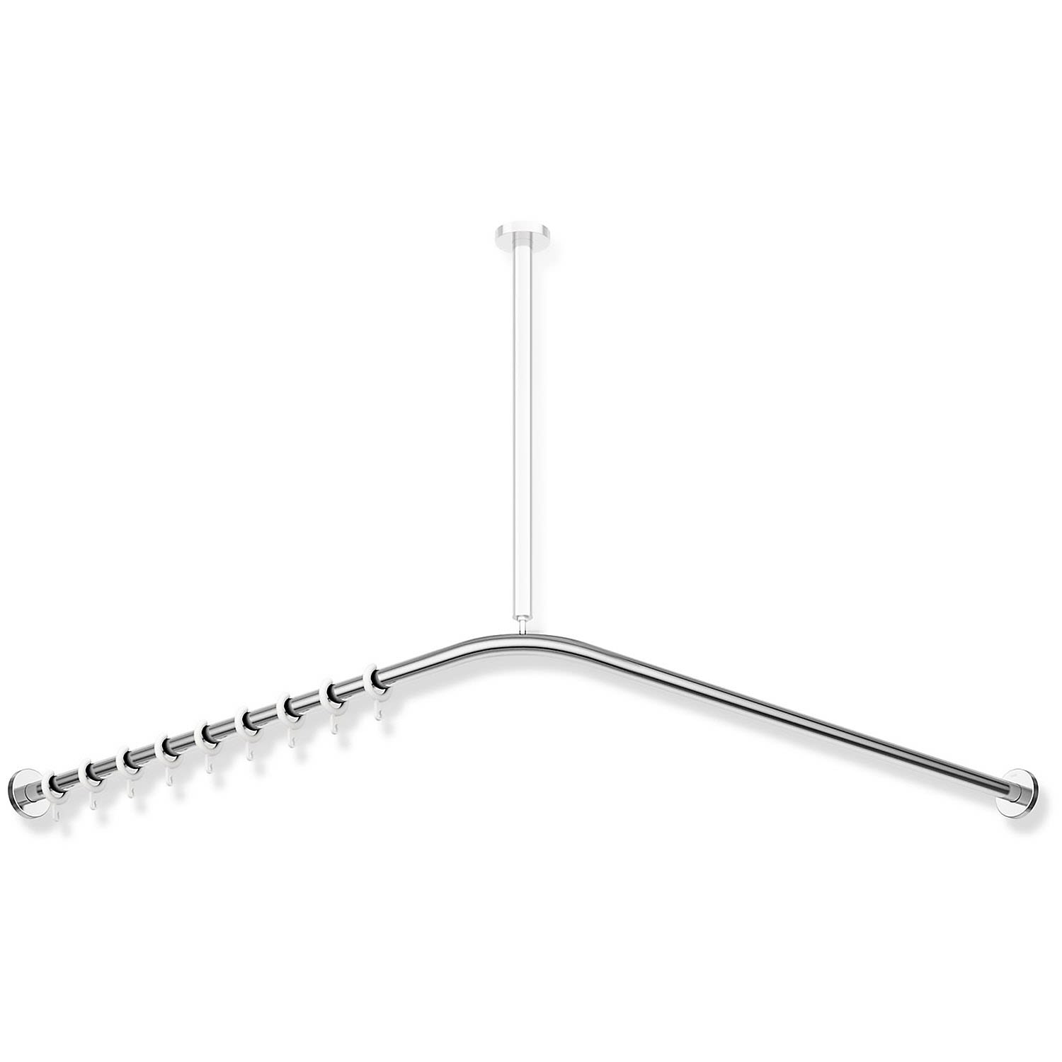 Hewi System 900 rideaux match0 900.34.10140 887 x 887 mm, 18 anneaux de rideau, Inox chrome 2