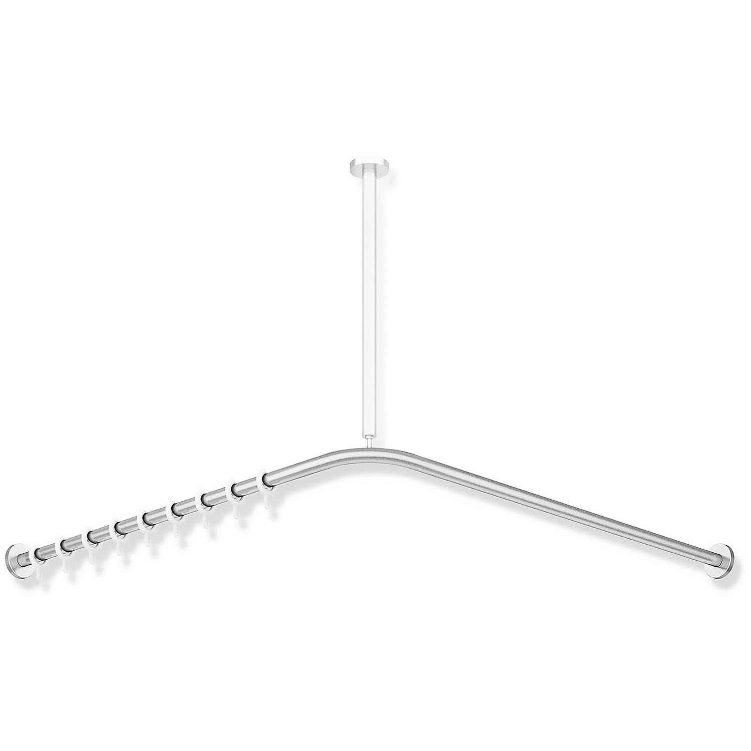 Hewi System 900 900.34.101XA Curtain Rail 887 x 887 mm 18 Rings Inox Matte
