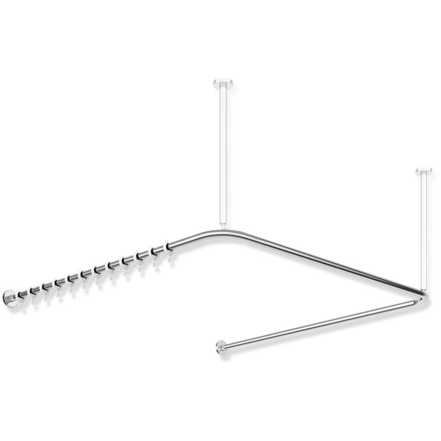 Hewi System 900 rideaux match0 900.34.30140 1187 x 1175 x 1187 mm, 34 anneaux de rideau, Inox chrome