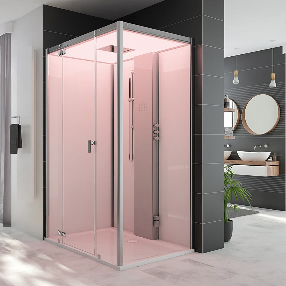 HOESCH SensePerience Dampfbad 140 x 100 cm für Ecke rechts mit Duschwanne mit Antirutsch, Sauna / Dampfbad, 531341.010550, weiß