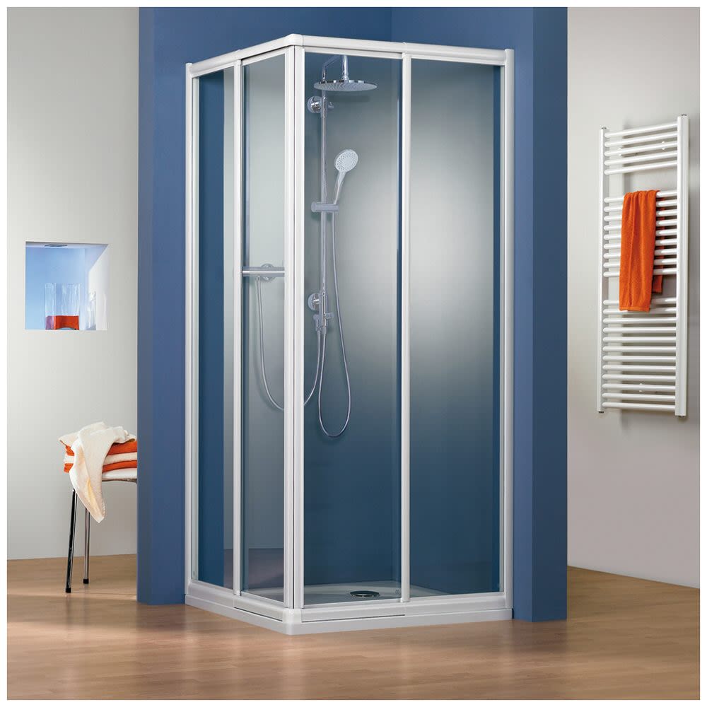 HSK Prima Gleittür für Duschen-Eckeinstieg 90 cm 240090-01-50, Duschkabinen, aluminium silber matt