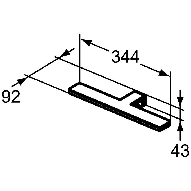 Ideal Standard & Lumière Lampe LED T2907AA Chique, 344 x 43 x 92 mm 3