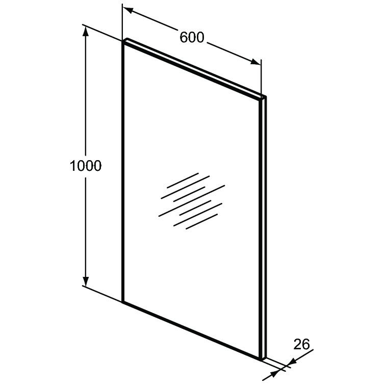 Ideal Standard & Lumière Miroir T3361BH 600 x 26 x 1000 mm, avec Cadres , neutre 2