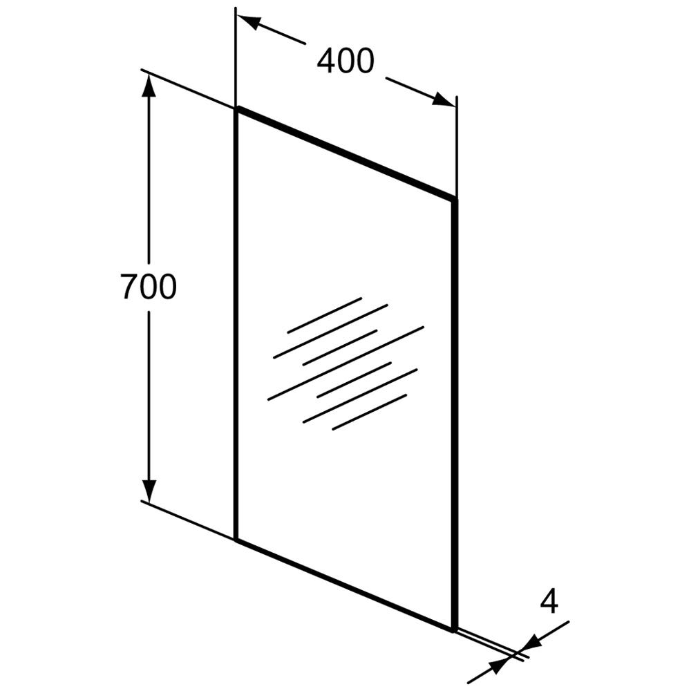 Ideal Standard & Light Miroir T3364BH 400 x 4 x 700 mm, avec kit de montage, neutre 3