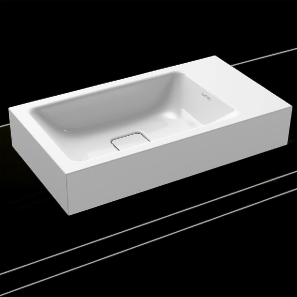 Kaldewei CONO Wand Handwaschtisch 3073 ohne Hahnloch 55 cm, Ausführung links 2