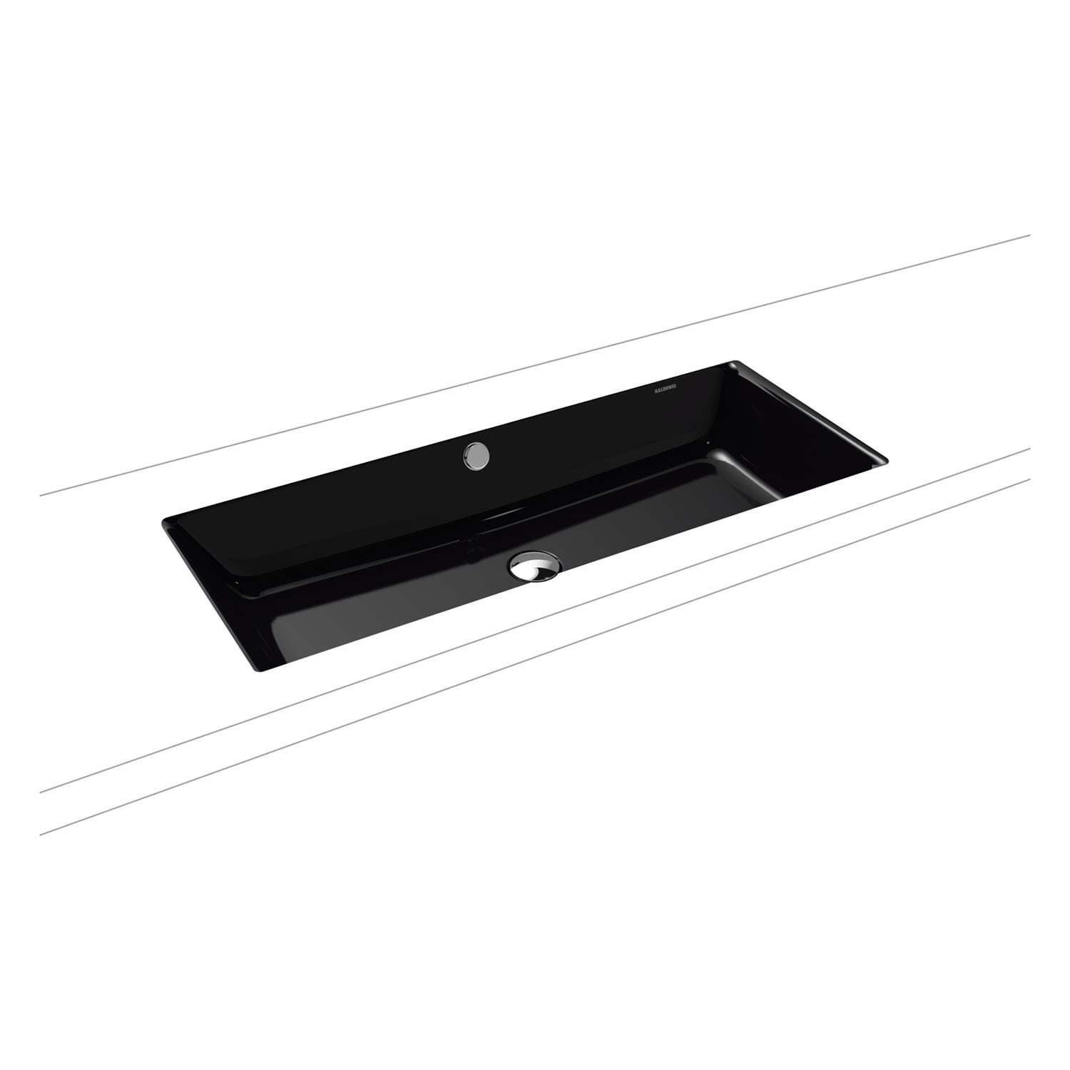 Kaldewei PURO Unterbauwaschtisch 3161, 90 cm, Badkeramik, 901106003701, schwarz mit perleffekt - B: 90 T: 38,5 H: 1,4 cm - schwarz mit perleffekt