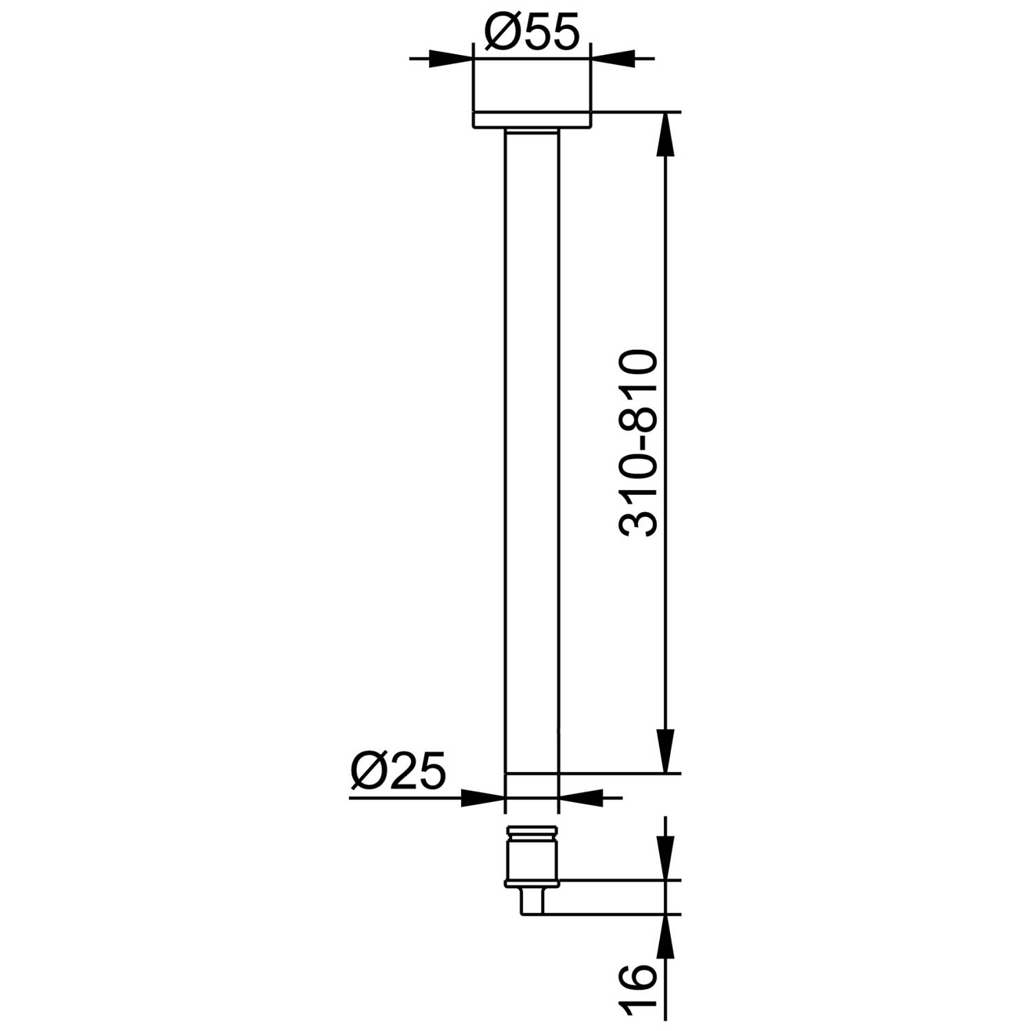 Keuco suspension de plafond Plan 14941010300 longueur 30 cm, chrome 2