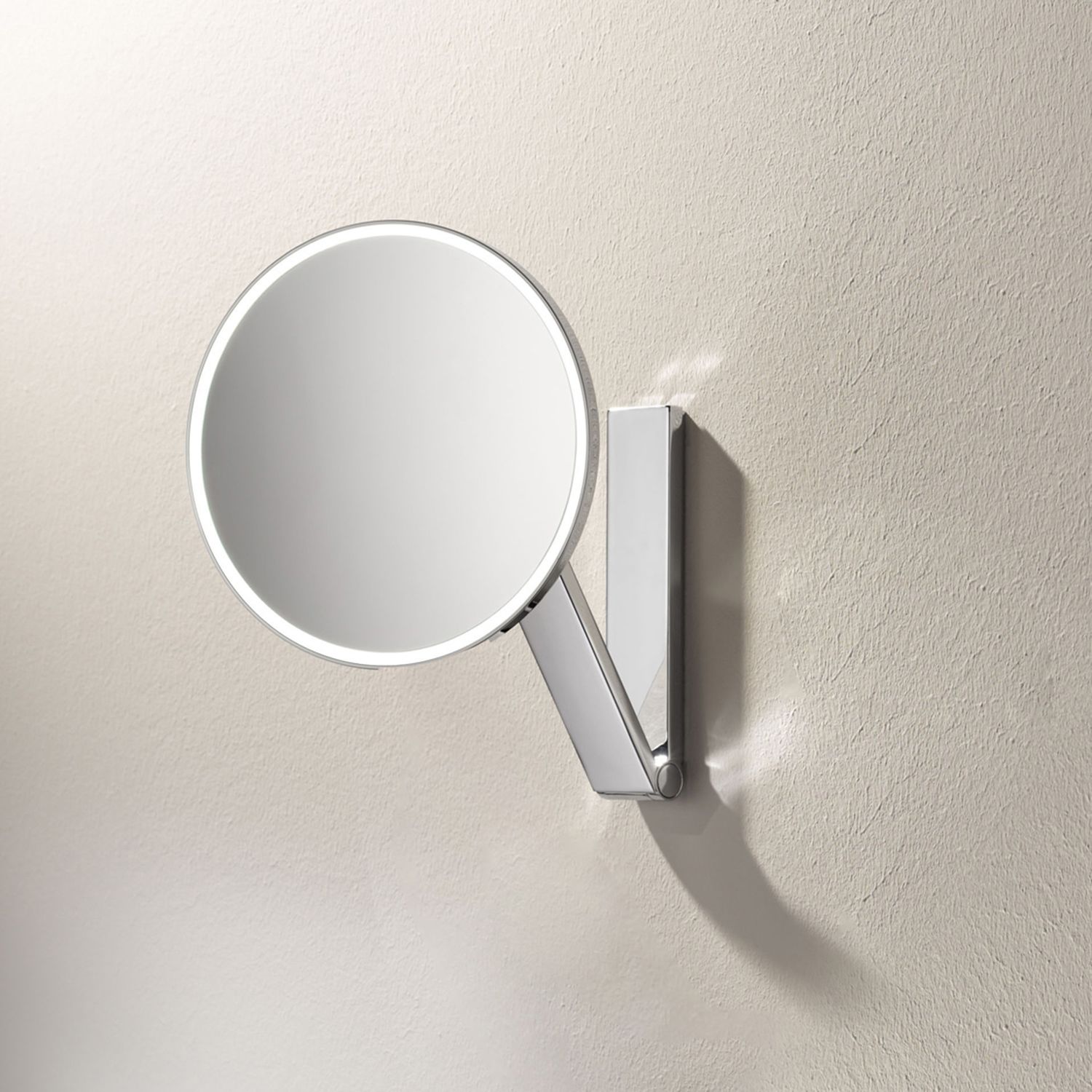 Miroir cosmétique Keuco iLook_move 17612179004, grossissement x5, finition aluminium, mural, éclairé, Ø 212 mm 2