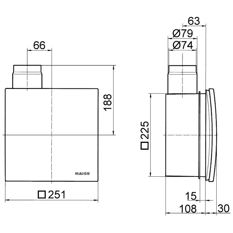 MAICO Ventilatoreinsatz ER 60 H mit Feuchtesteuerung 2