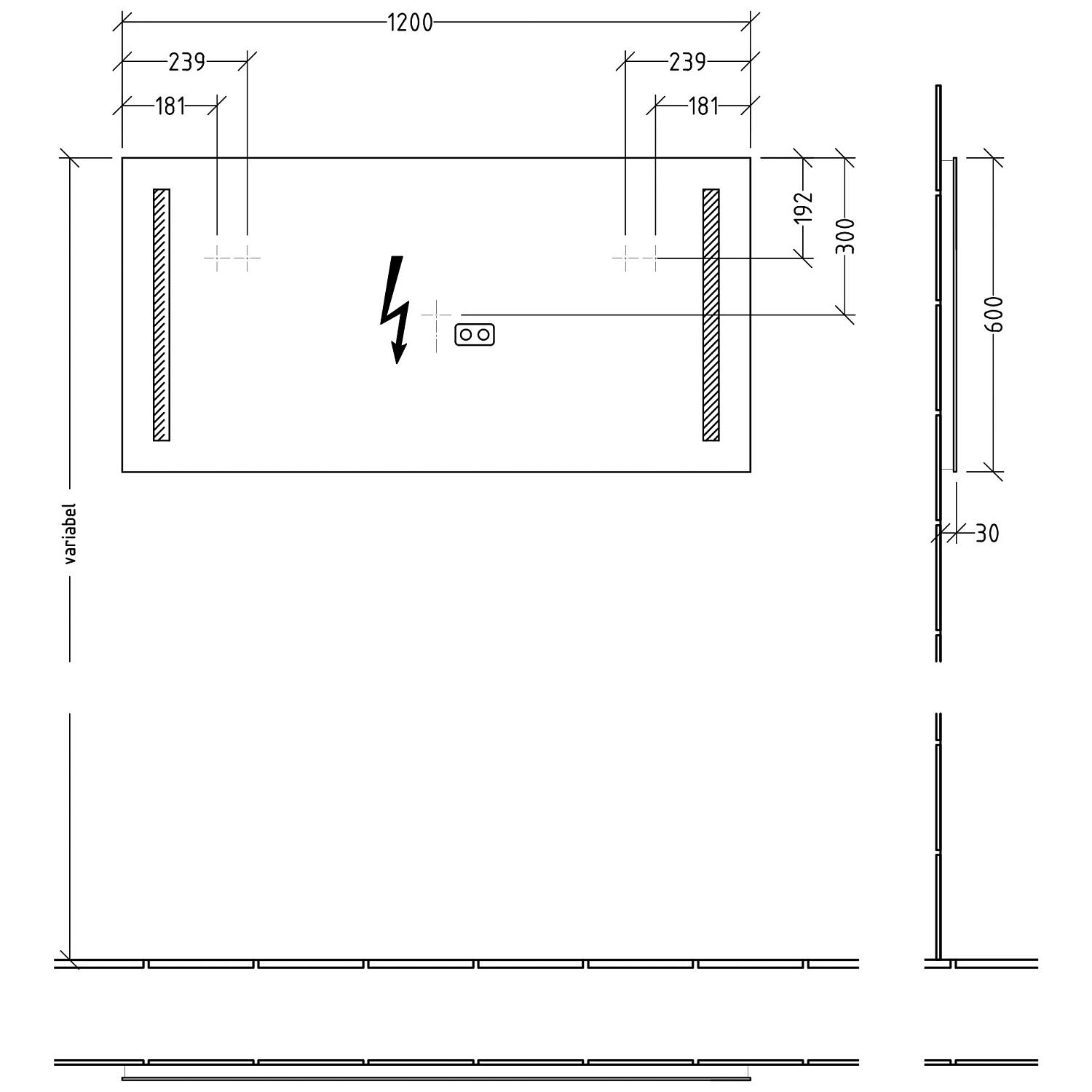 Sanipa Reflection Badspiegel LUCY 120 cm mit coolwhite LED-Beleuchtung und schlankem Design 3