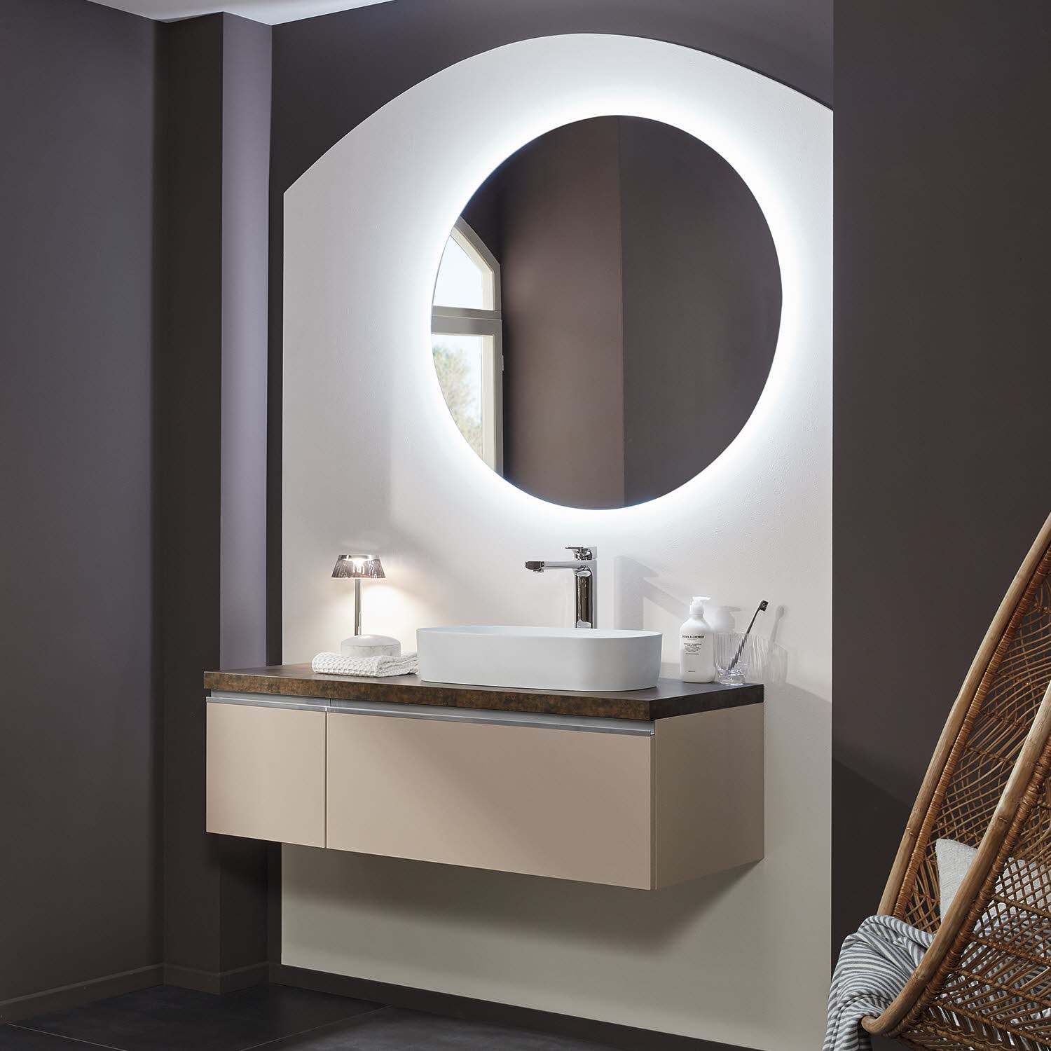 Sanipa Reflection Badspiegel LOLA 75 mit coolwhite LED-Beleuchtung und einem Durchmesser von 75 cm 2