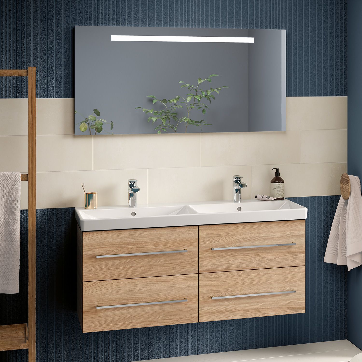 Villeroy und Boch Villeroy et Boch Plus à voir Miroir lumineux LED A430A100 140 x 60 x 3 cm, 12 W, pour la commutation de pièce, IP44 3