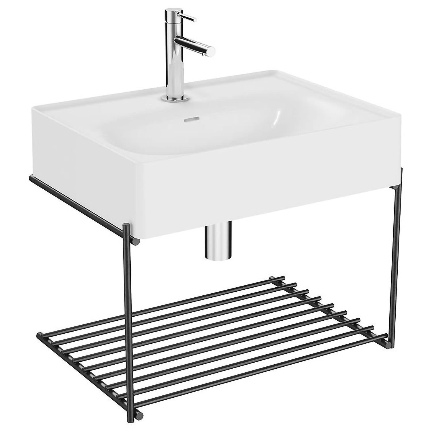 VitrA Equal Set Ablage und Waschtisch 64082, Badkeramik, weiß hochglanz