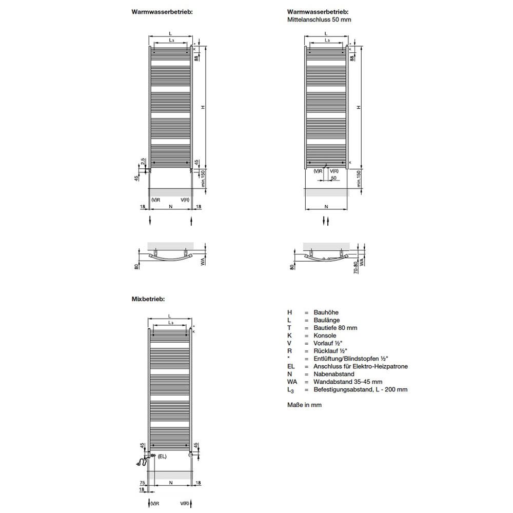 Radiateur design Zehnder Zeno ZZ300460B100000 ZNT-150-060, 1508 x 595 mm, blanc, RAL 9016 4