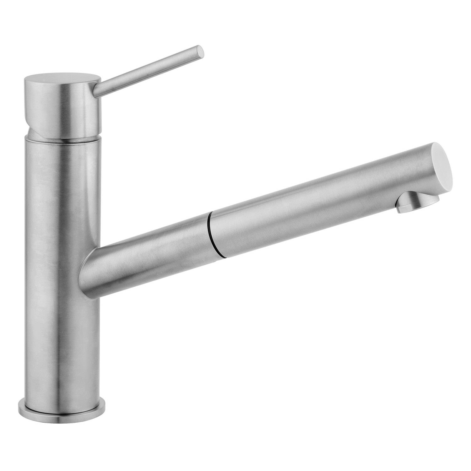 Herzbach Design iX mélangeur de cuisine 17136000109 acier inoxydable, saillie 21,5 cm, avec douchette extensible