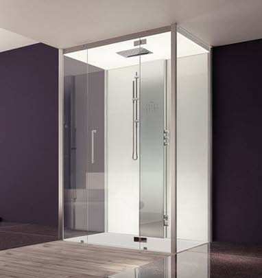 HOESCH SensePerience Dampfbad 140 x 100 cm Vorwand mit Duschwanne mit Antirutsch, Sauna / Dampfbad, 533341.010550, weiß