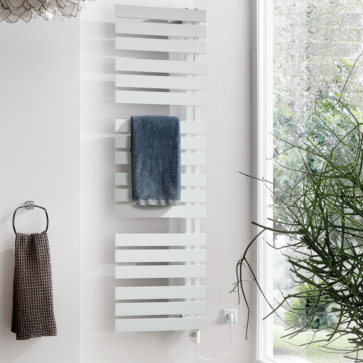 HSK Yenga Handtuchwärmekörper 60 x 182,4 cm befüllt, Heizstab 2 re. 8760180-04-G2, Heizung, weiß (04)