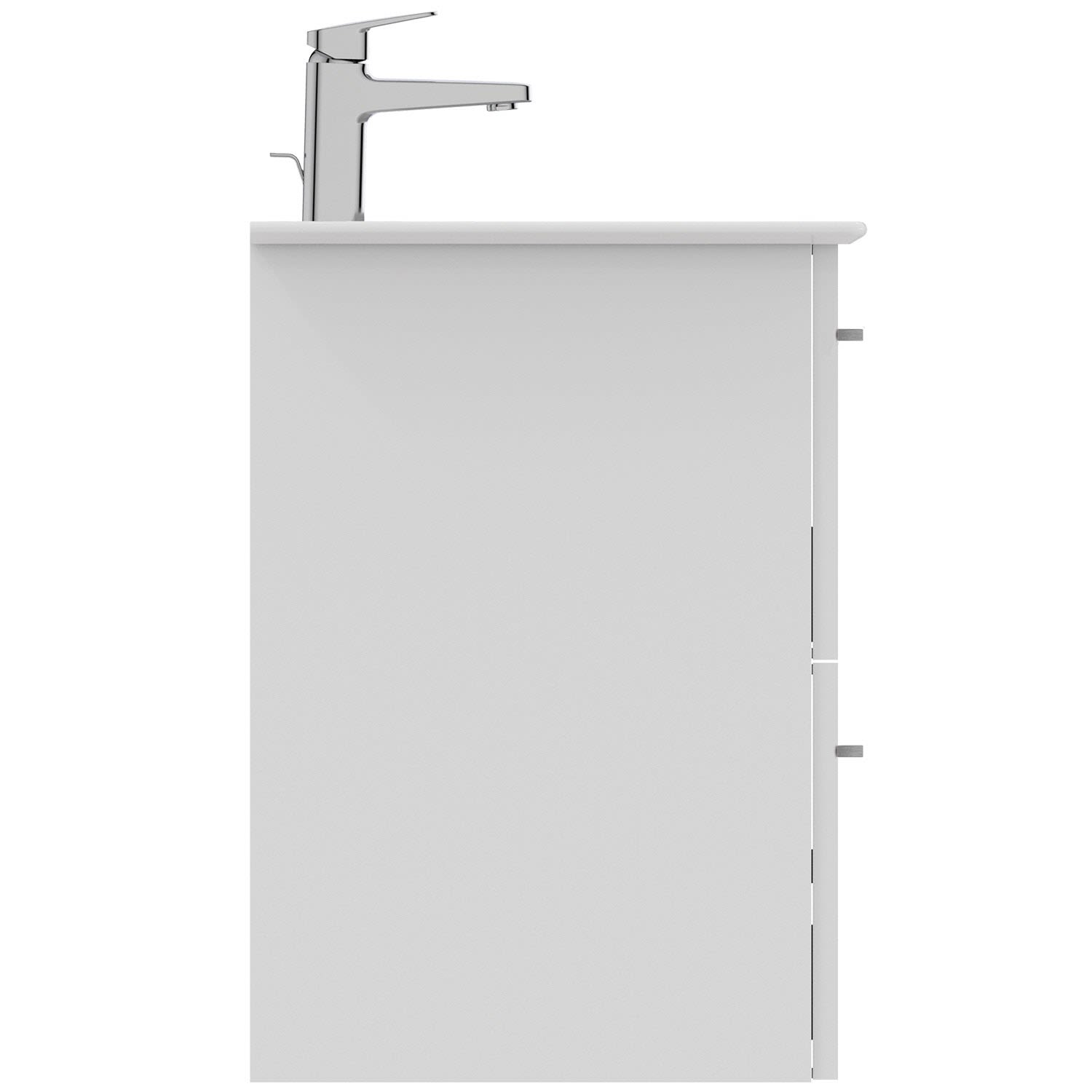 Ideal Standard life A meuble lavabo K8745DU 104x46x64,5cm, 1 trou pour robinetterie, poignée chrome brossé, blanc mat 7