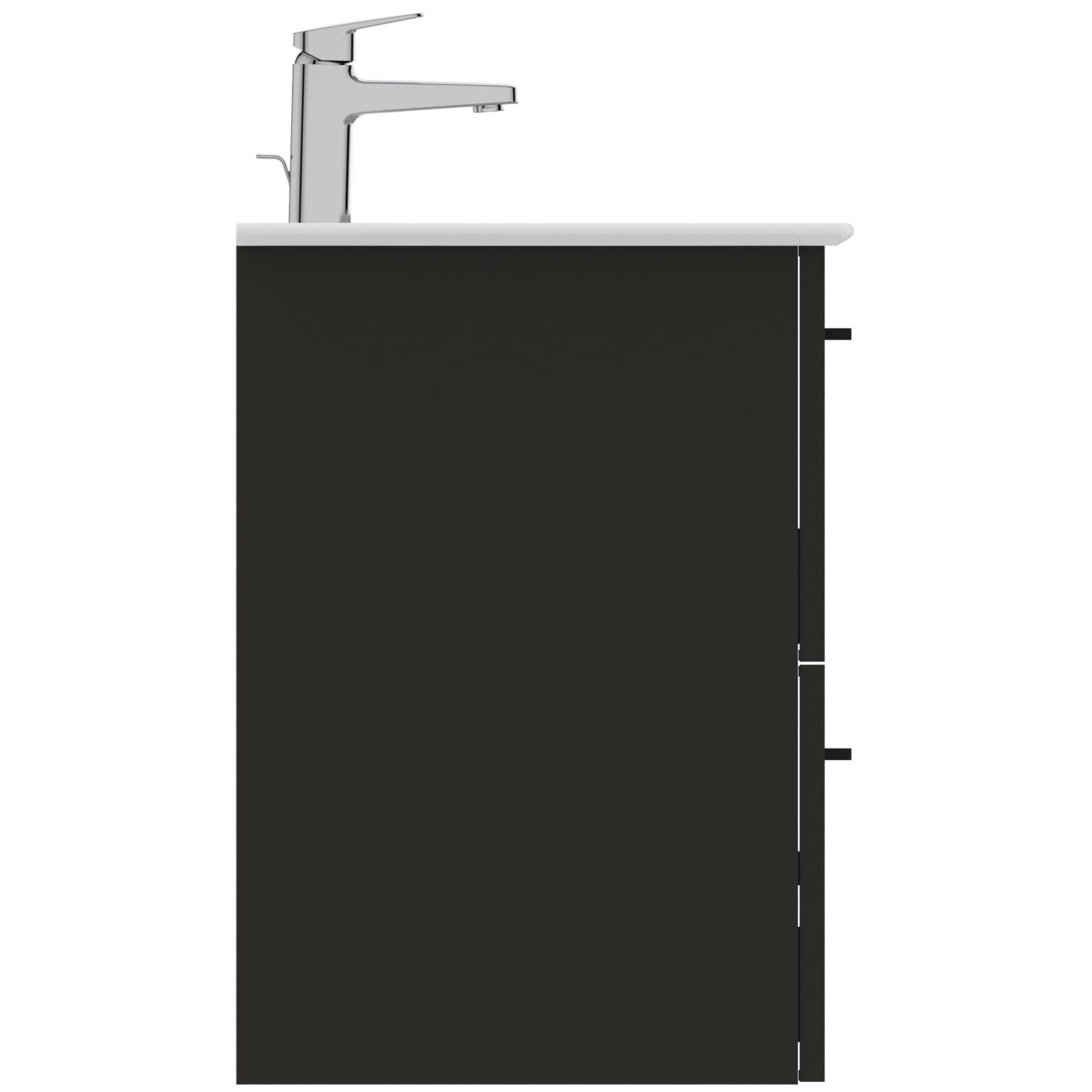 Ideal Standard life A meuble lavabo K8745DU 104x46x64,5cm, 1 trou pour robinetterie, poignée chrome brossé, blanc mat 2
