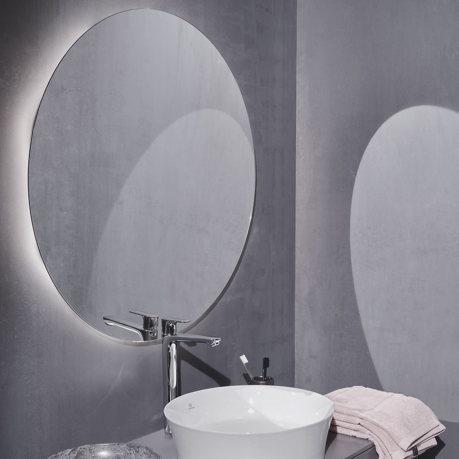 Ideal Standard Miroir T3958BH 80x2,6x80 cm, rond, avec éclairage ambiant, neutre 3