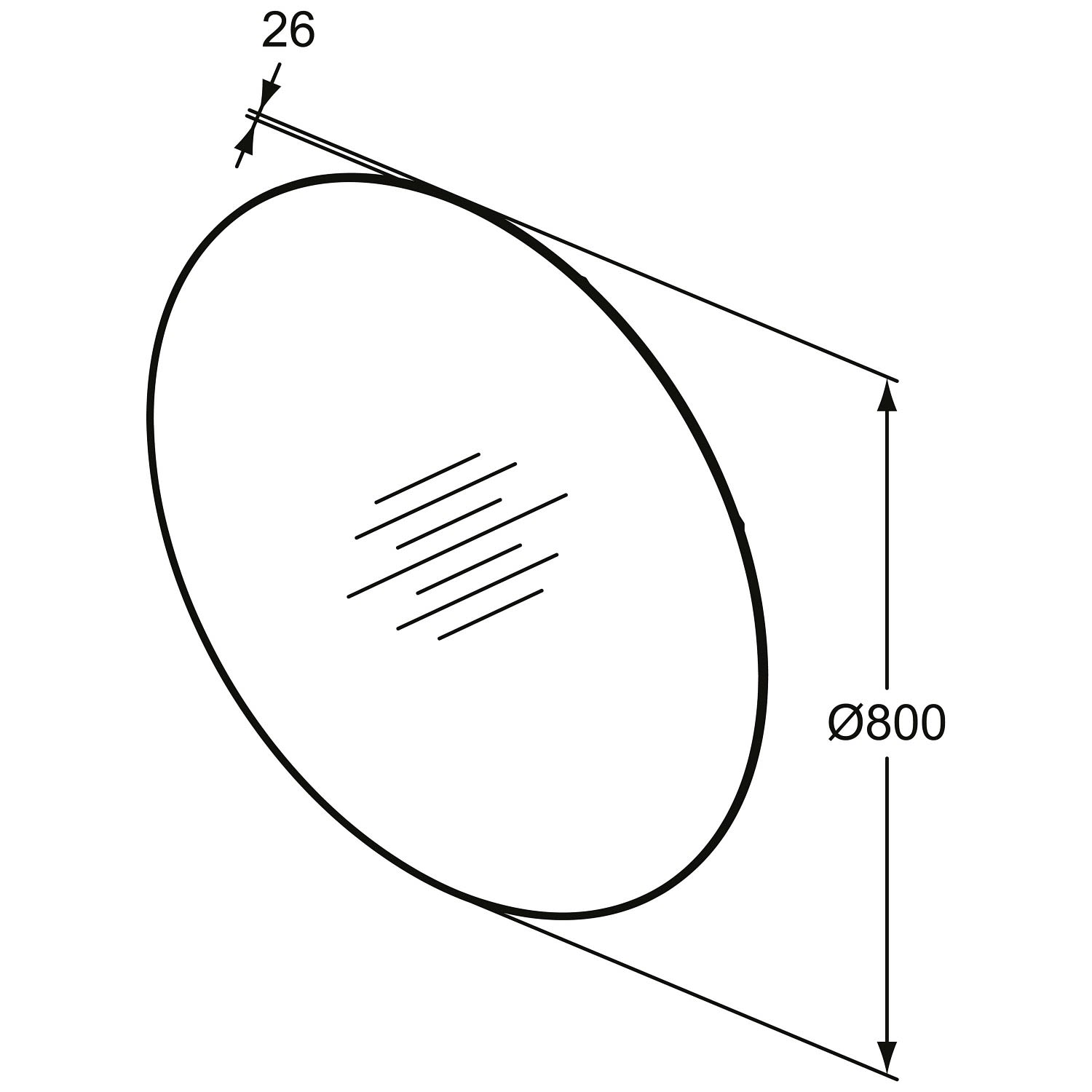 Ideal Standard Miroir T3958BH 80x2,6x80 cm, rond, avec éclairage ambiant, neutre 5