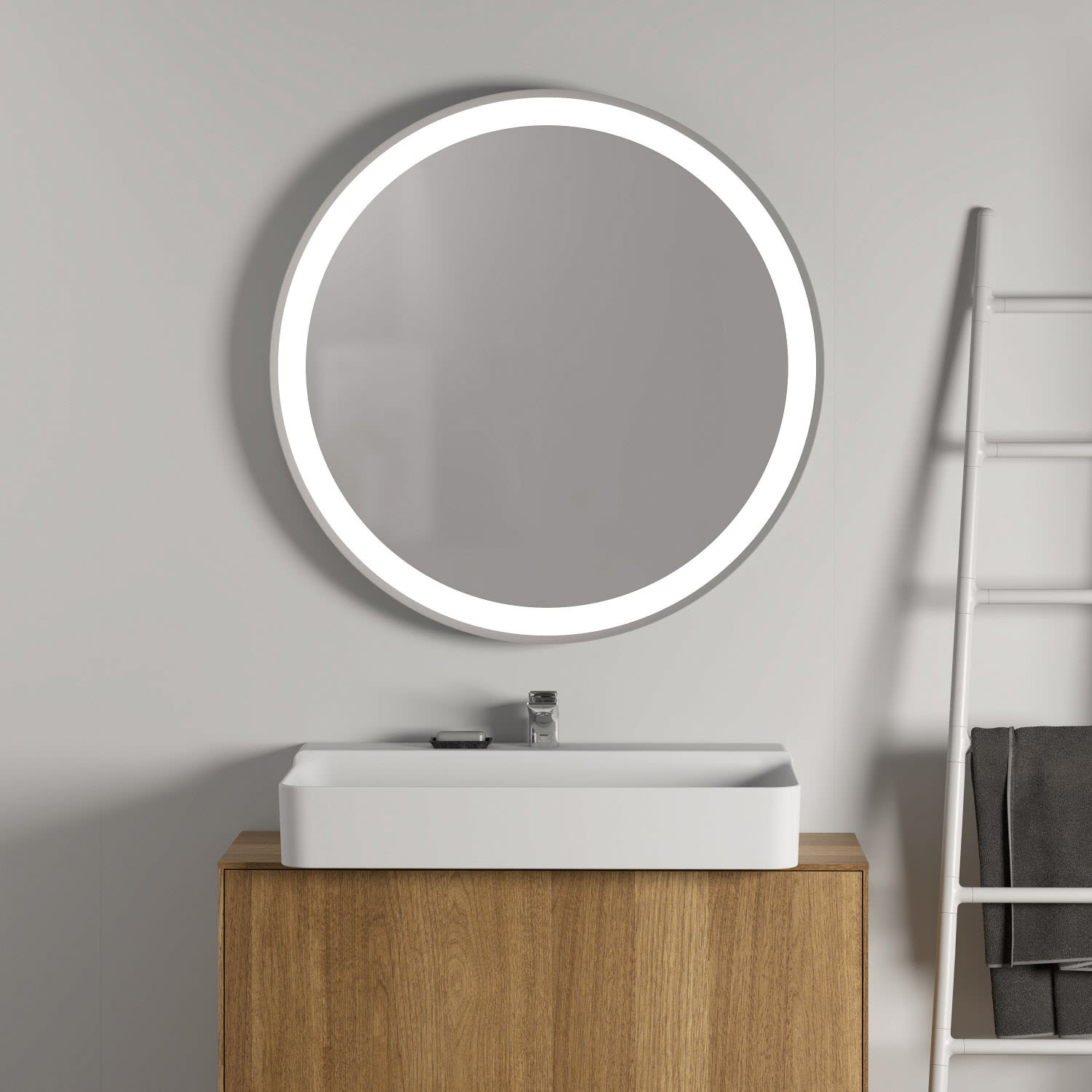 Ideal Standard Miroir T4133BH 90x2,6x90 cm, 60 W, rond, avec éclairage ambiant, neutre 4