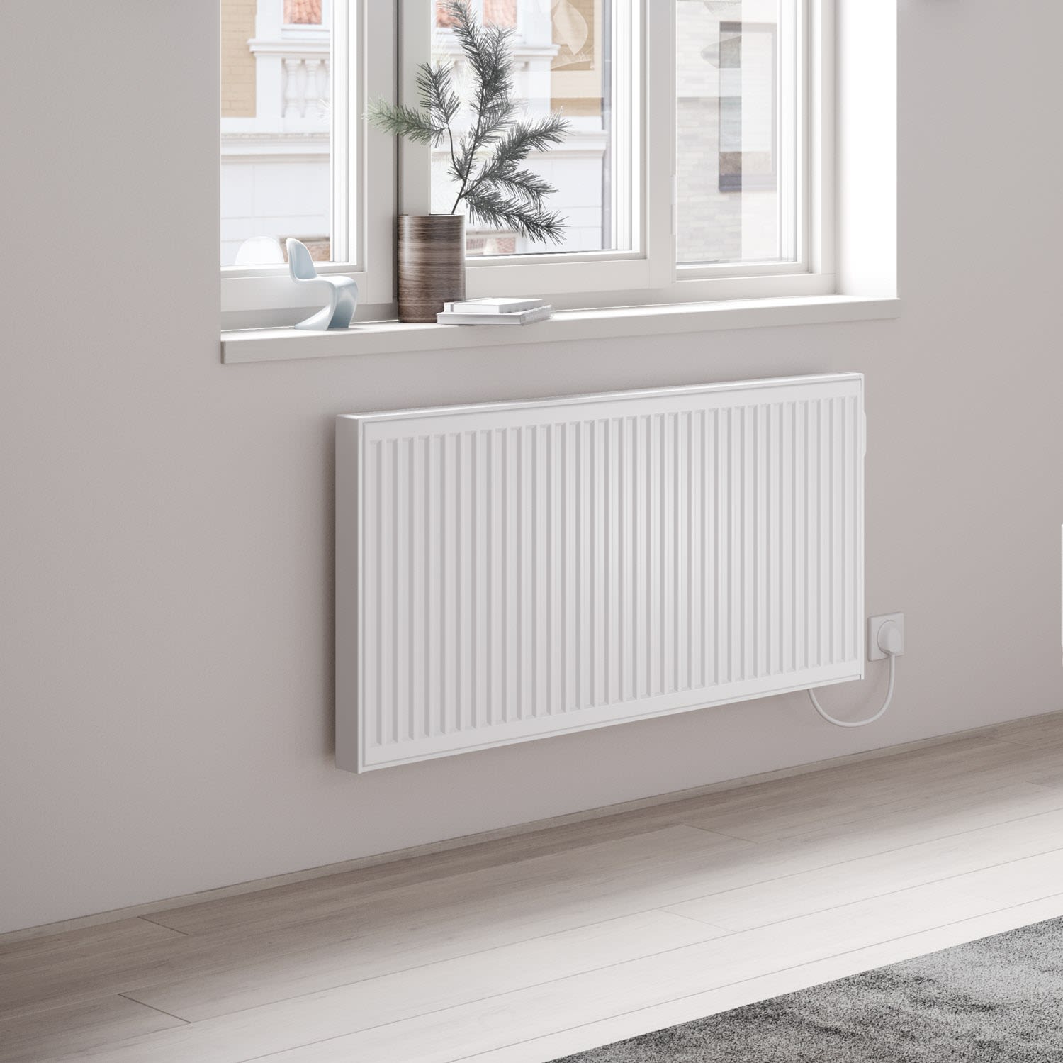 Kermi x-therm +e Elektro-Flachheizkörper horiz. 60 x 100 cm F1E21060100RAL901694K, Heizung, weiß, RAL 9016 F1E21060100194K