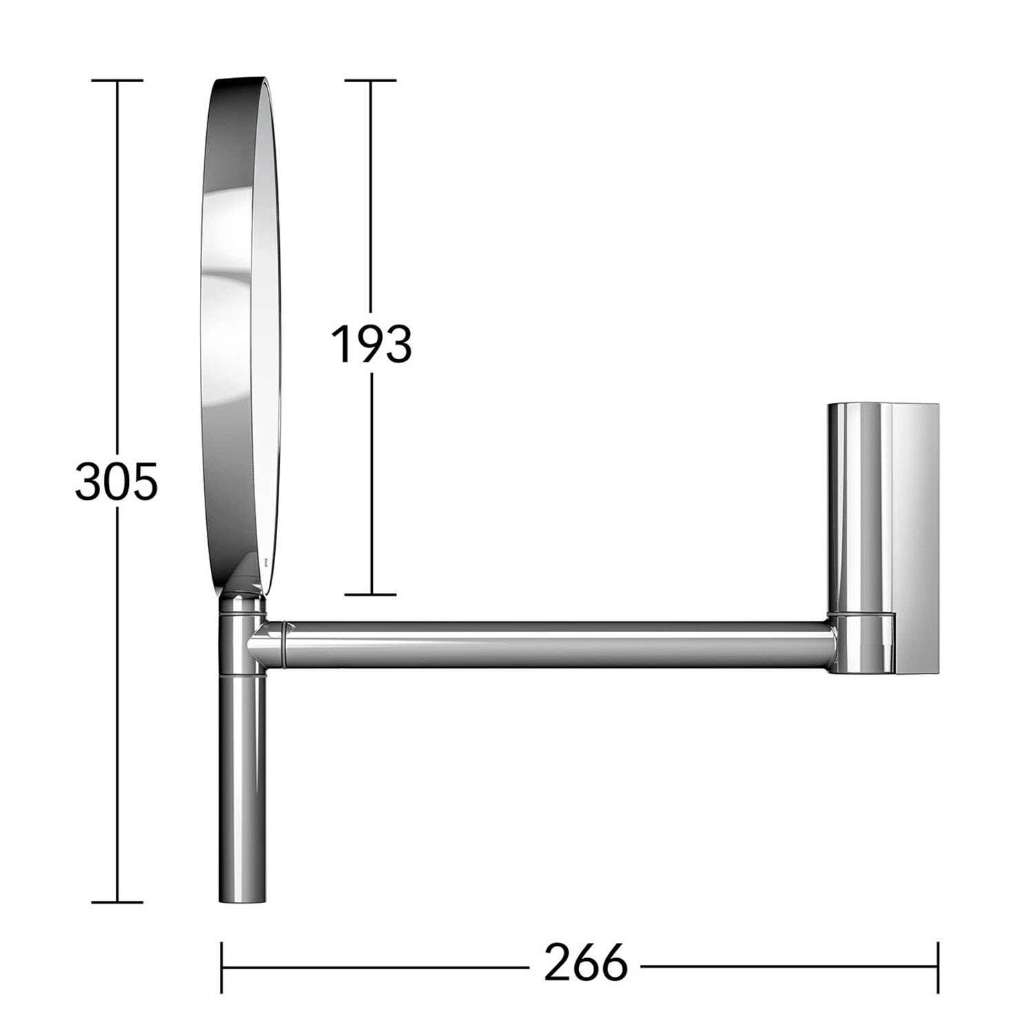 Miroir cosmétique Keuco Plan 17649010002, grossissement x5, Ø 193 mm, sans éclairage, chromé 5