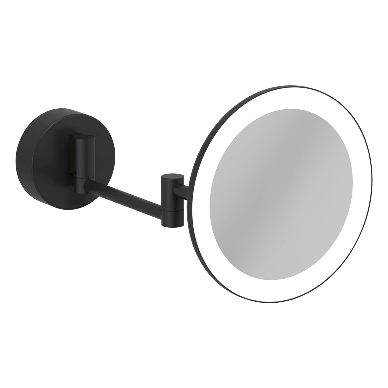 Miroir cosmétique LED Kludi VELA R 5899539W, grossissement x3, fixation murale, noir mat