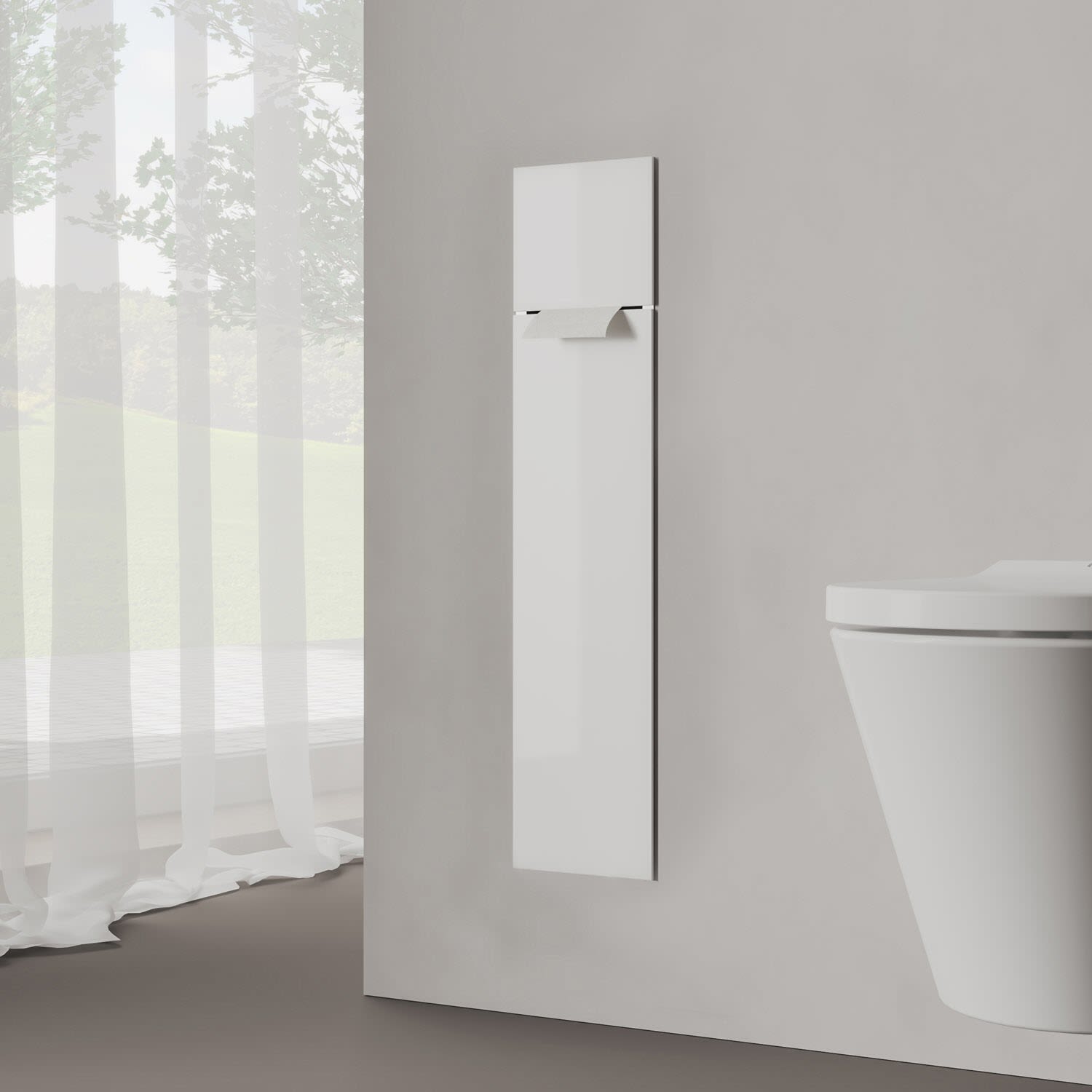 Kronenbach Cube Design WC-Modul 73 cm - Unterputz, Glasfront, Anschlag links, Accessoires, weiß matt KB100255WM
