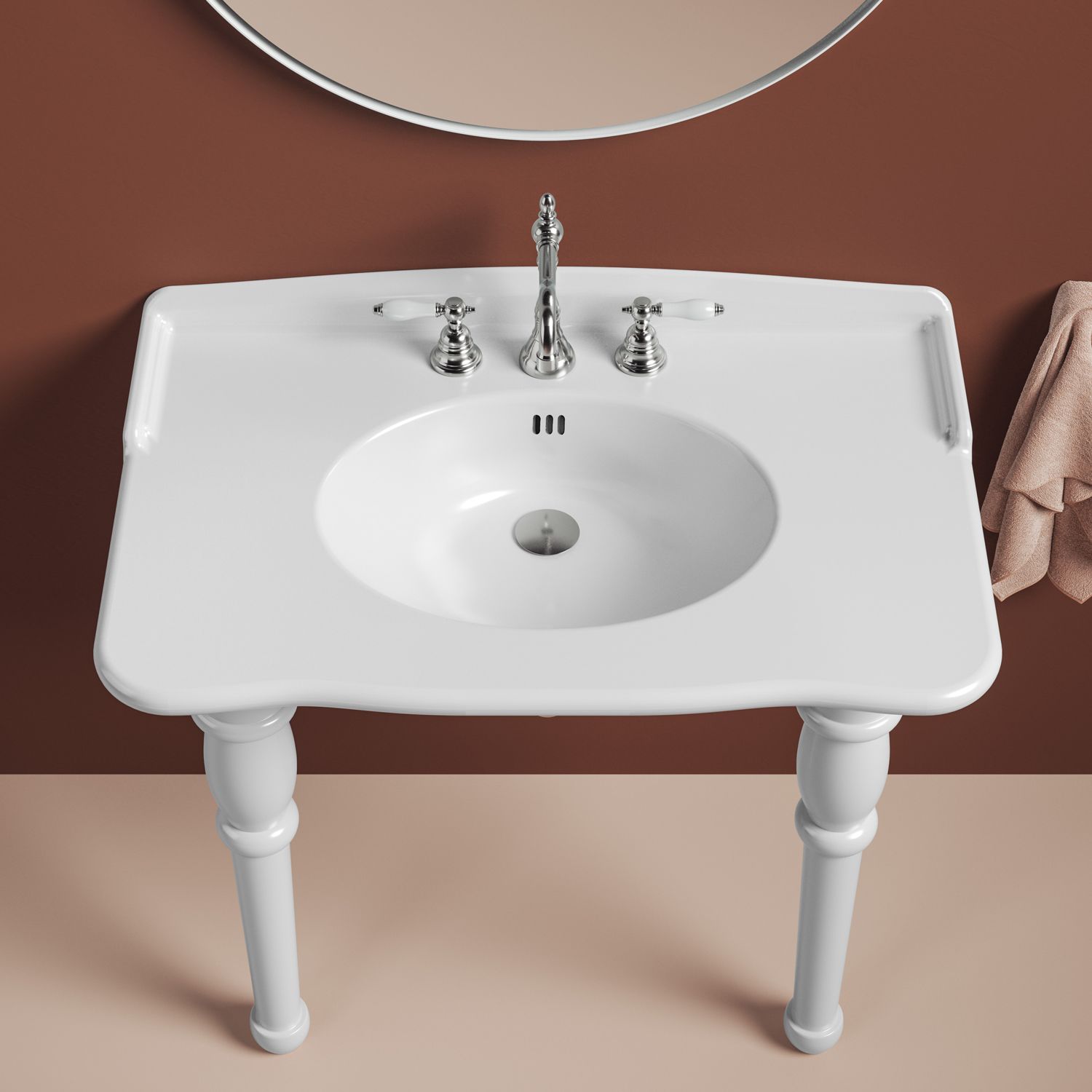 Kronenbach Iota 2.0 Waschtisch 93 x 58 cm, Badkeramik, weiß glänzend KB100015WG