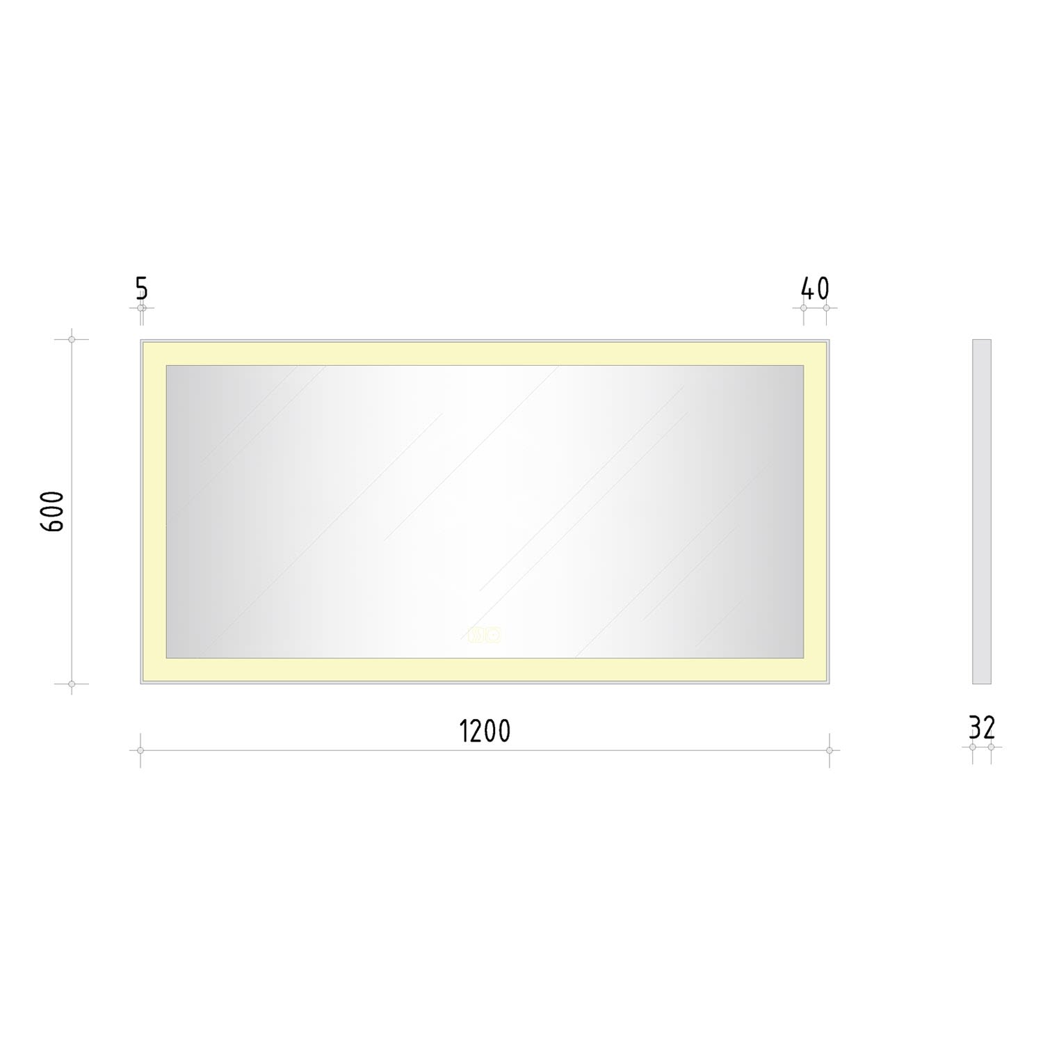 Kronenbach Day Badspiegel 120 x 60 cm mit LED-Beleuchtung und Antibeschlag 4