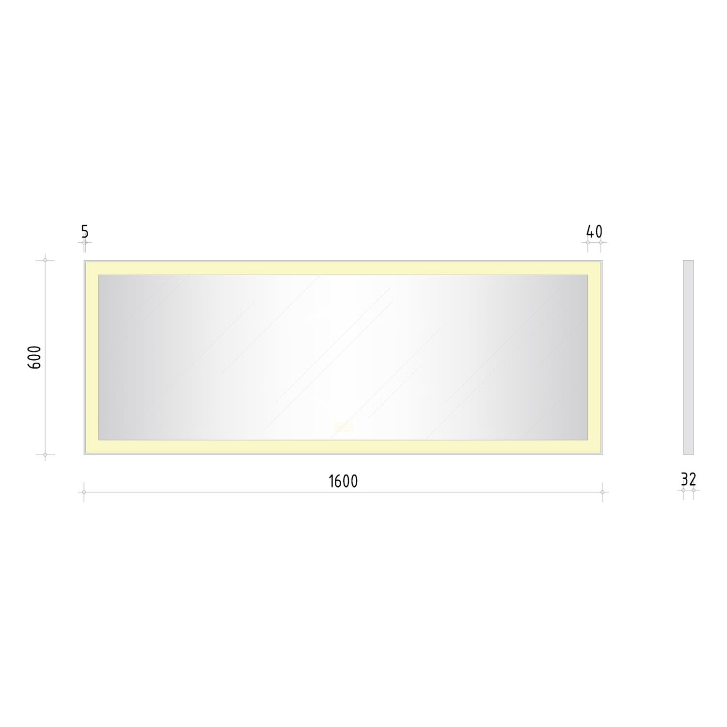 Kronenbach Day Badspiegel 160 x 60 cm mit LED-Beleuchtung und Dimmfunktion 4
