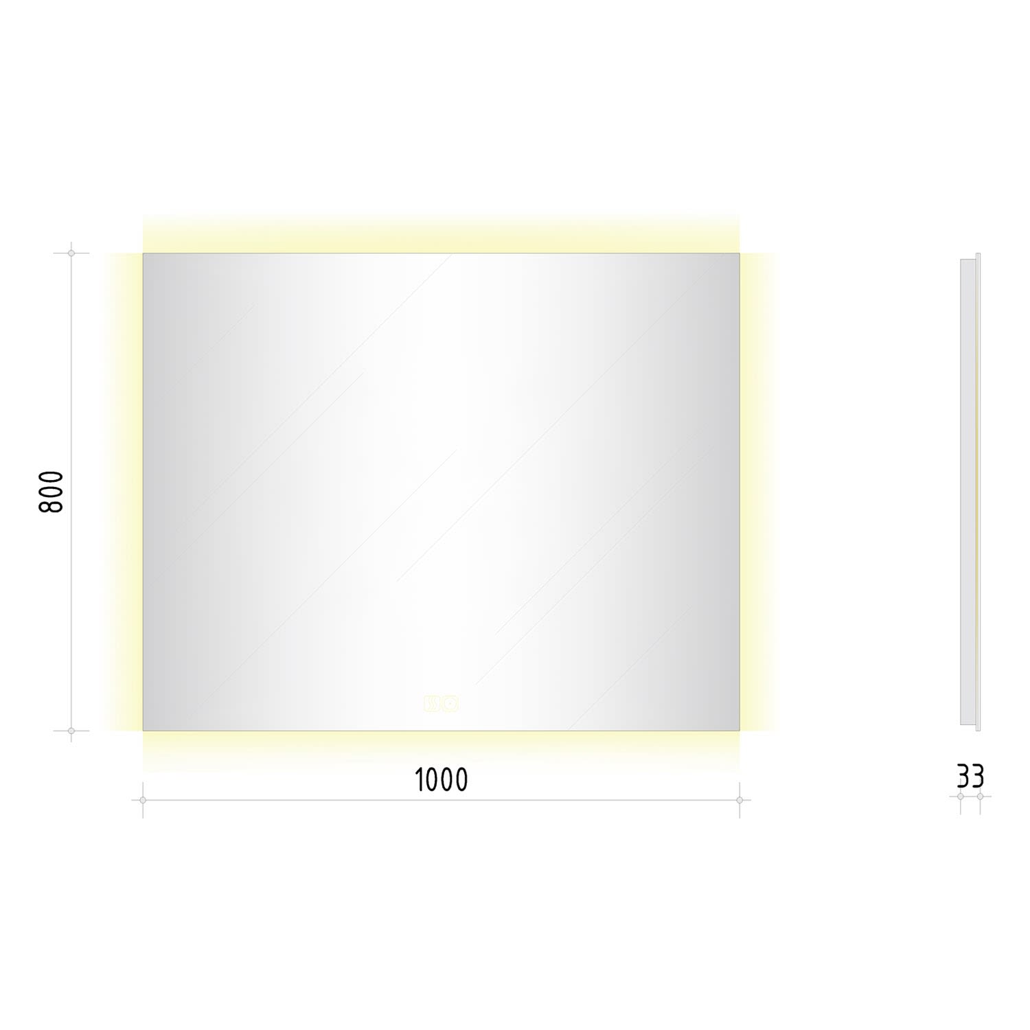 Kronenbach Night Badspiegel 100 x 80 cm mit LED-Backlight und Dimmfunktion 4