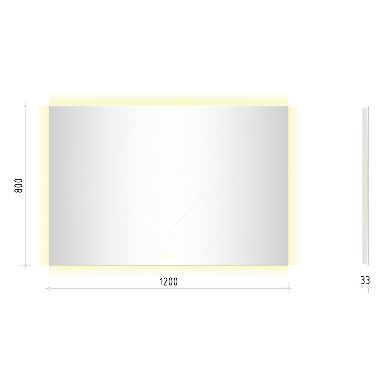 Kronenbach Night Badspiegel 120 x 80 cm mit dimmbarer LED-Beleuchtung und Backlight 4
