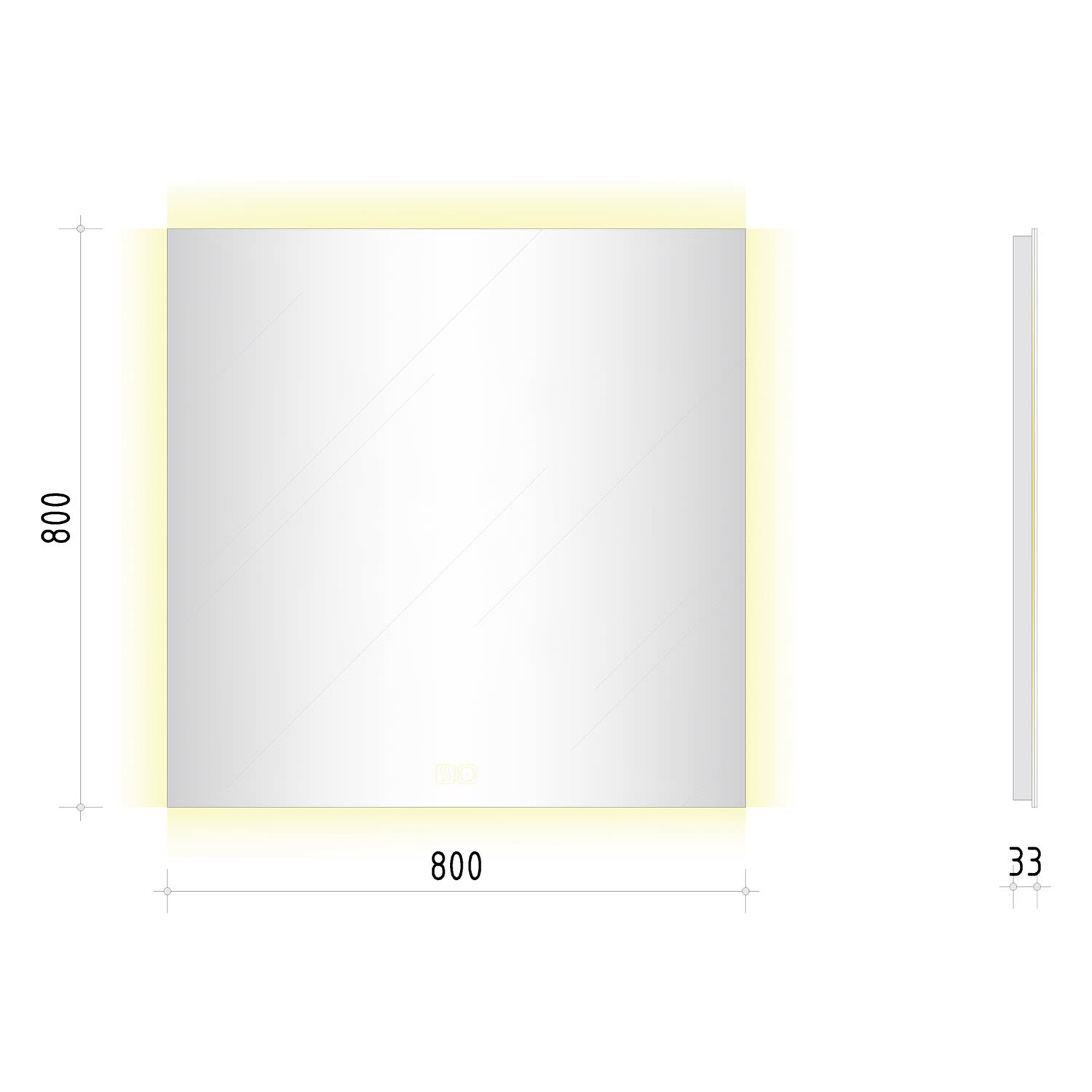 Kronenbach Nacht LED Bathroom Mirror 80 x 80 cm 4