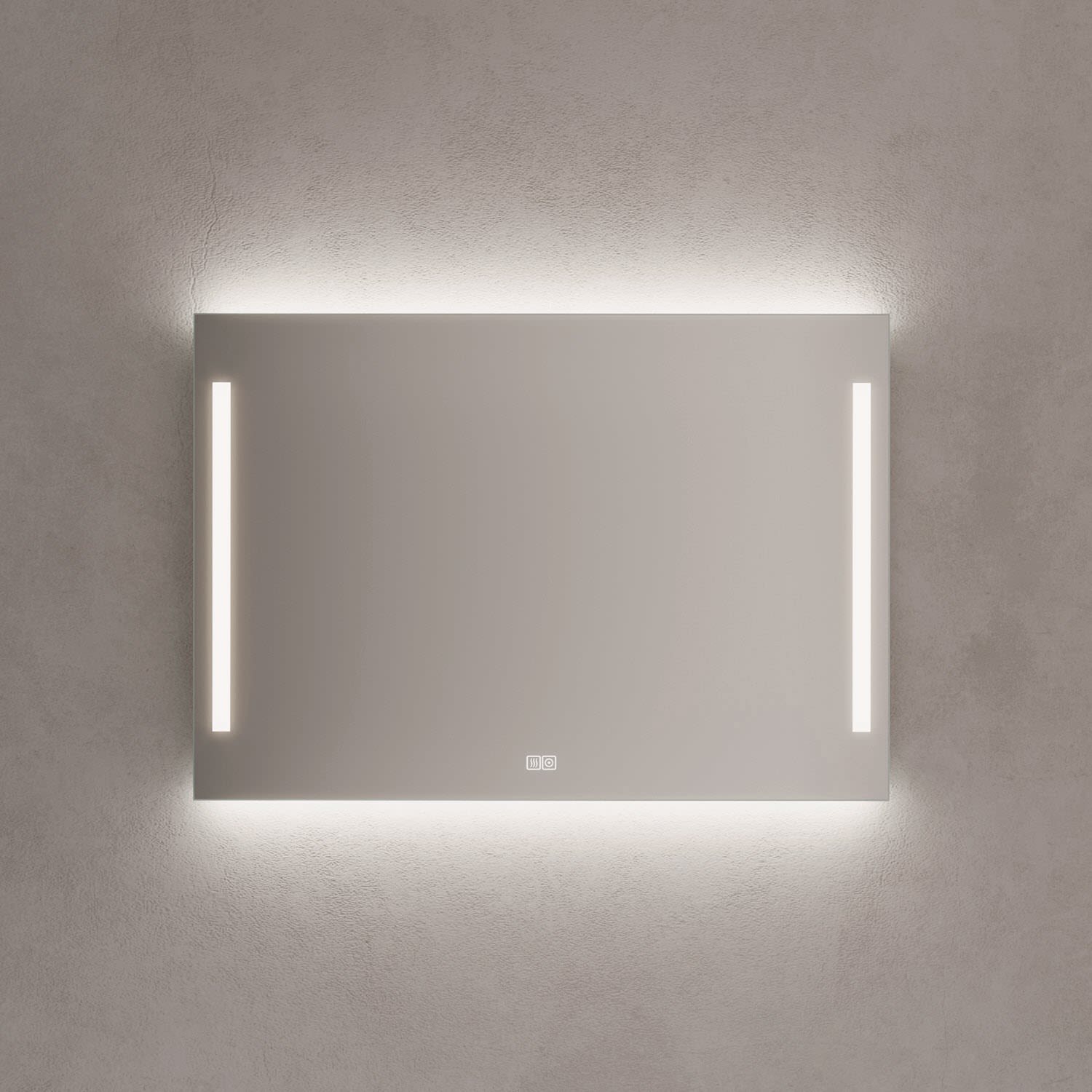 Kronenbach Sun Badspiegel 100 x 70 cm mit LED Seiten- und Hintergrundbeleuchtung