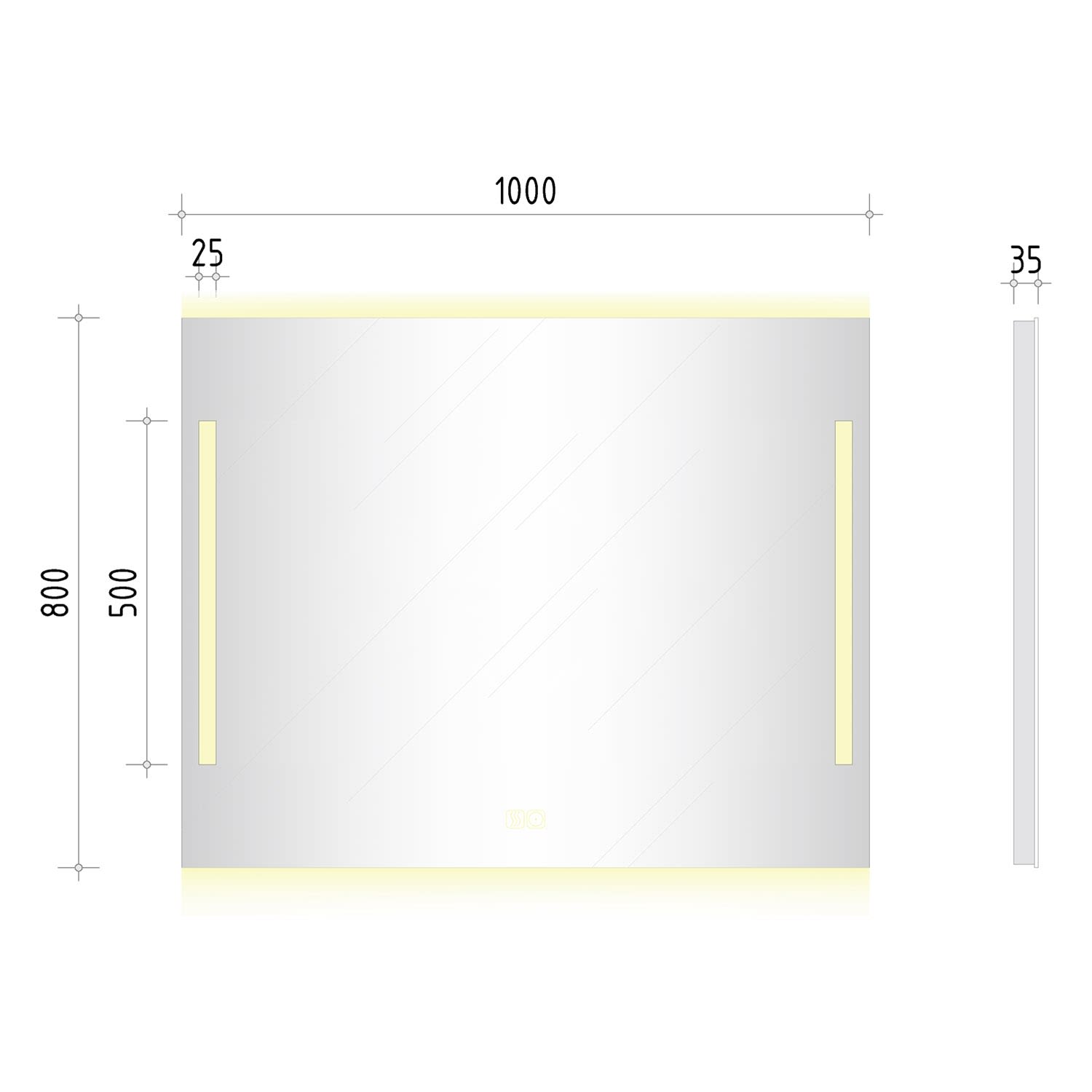Kronenbach Sun LED Bathroom Mirror 100x80cm 4