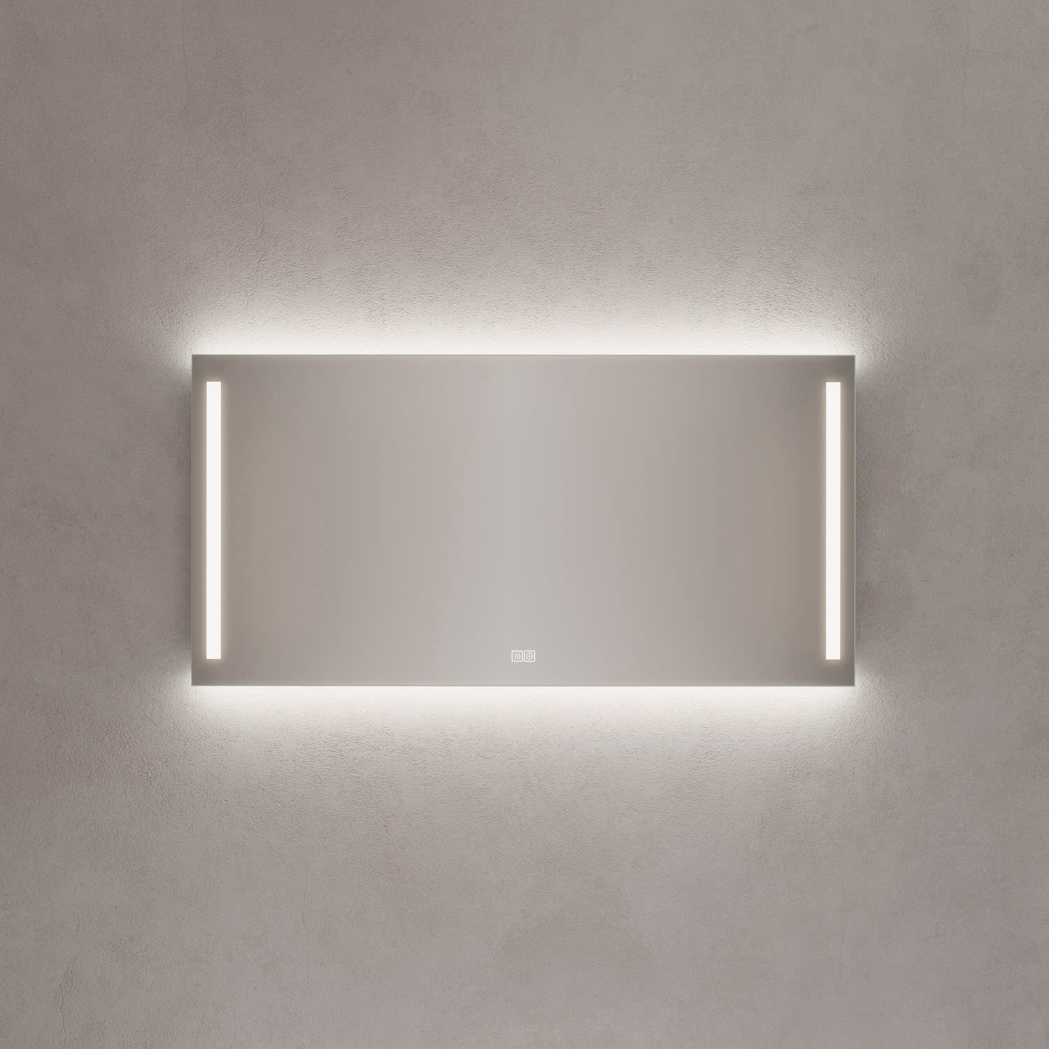 Kronenbach Sun Badspiegel 120 x 60 cm mit LED Seiten- und Hintergrundbeleuchtung für stilvolles Badezimmerambiente