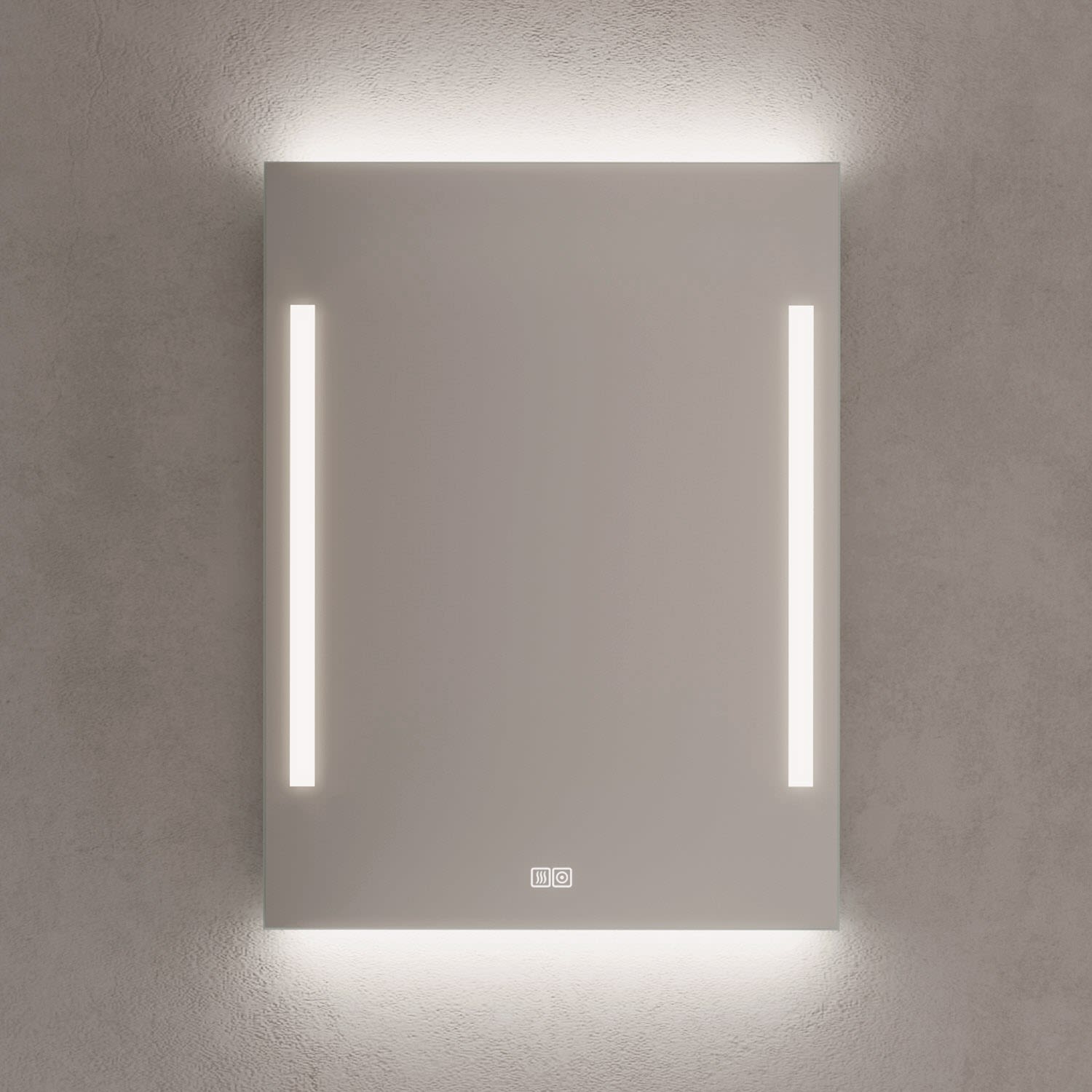 Kronenbach Sun Badspiegel 60 x 80 cm mit LED Seiten- und Hintergrundbeleuchtung