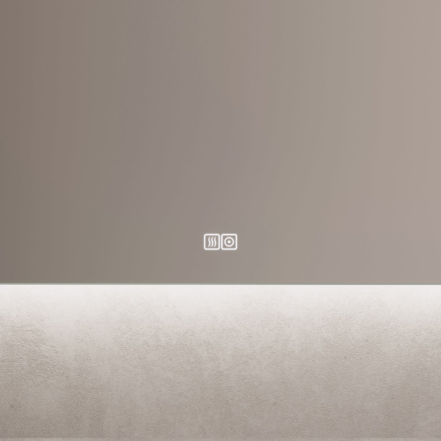 Kronenbach Sun Badspiegel 80 x 80 cm mit LED Seiten- und Hintergrundbeleuchtung für modernes Badezimmerambiente 2