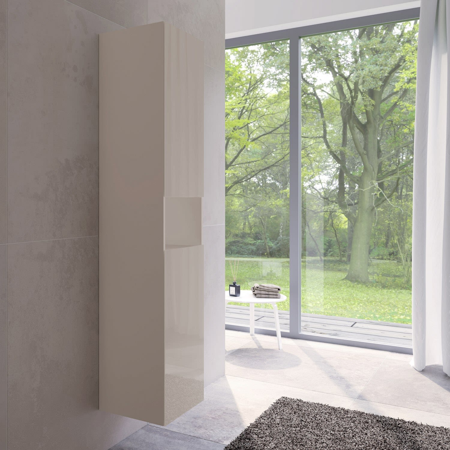 Keuco Stageline Hochschrank 40 x 180 cm, Anschlag rechts, mit LED-Fachbeleuchtung 32831180102, Badmöbel,