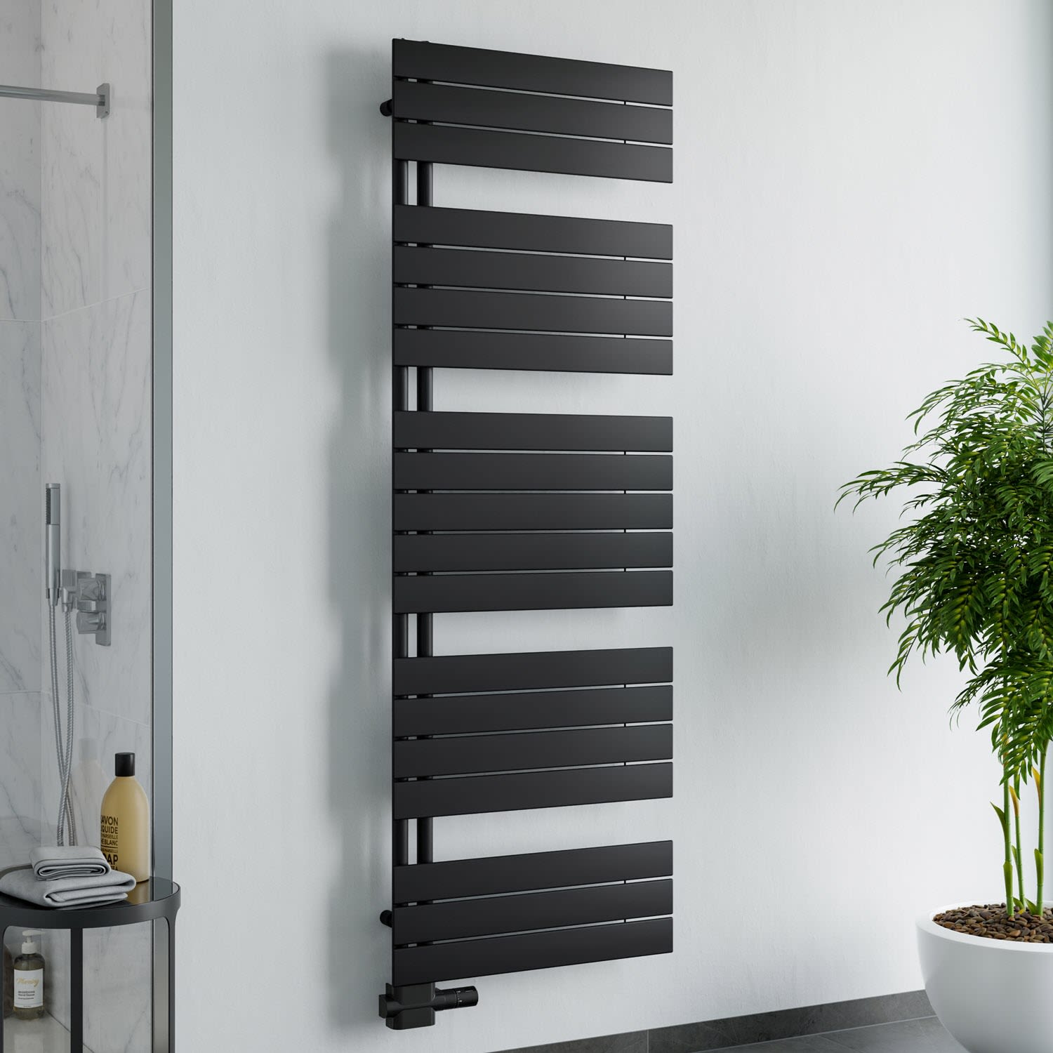 Megabad Profi Collection Megabad Plan Open Badheizkörper 50 x 172 cm, Heizung, schwarz matt MBPA17205SM