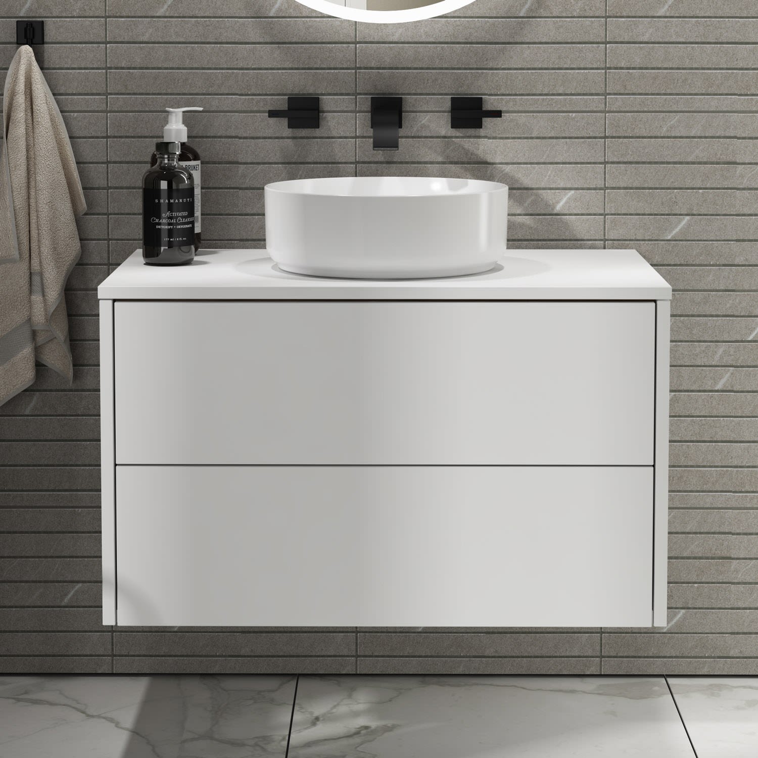 Megabad Profi Collection Megabad Art Waschtischkonsole 80 cm mit 2 Auszügen, Badmöbel, 21MF1071080I